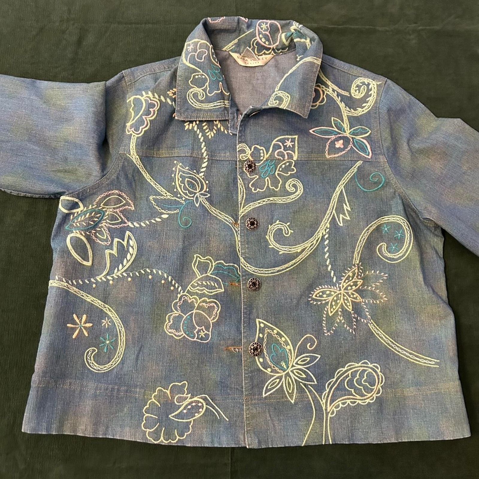 Other Vintage embroidered denim jacket Size L / US 10 / IT 46 - 3 Thumbnail