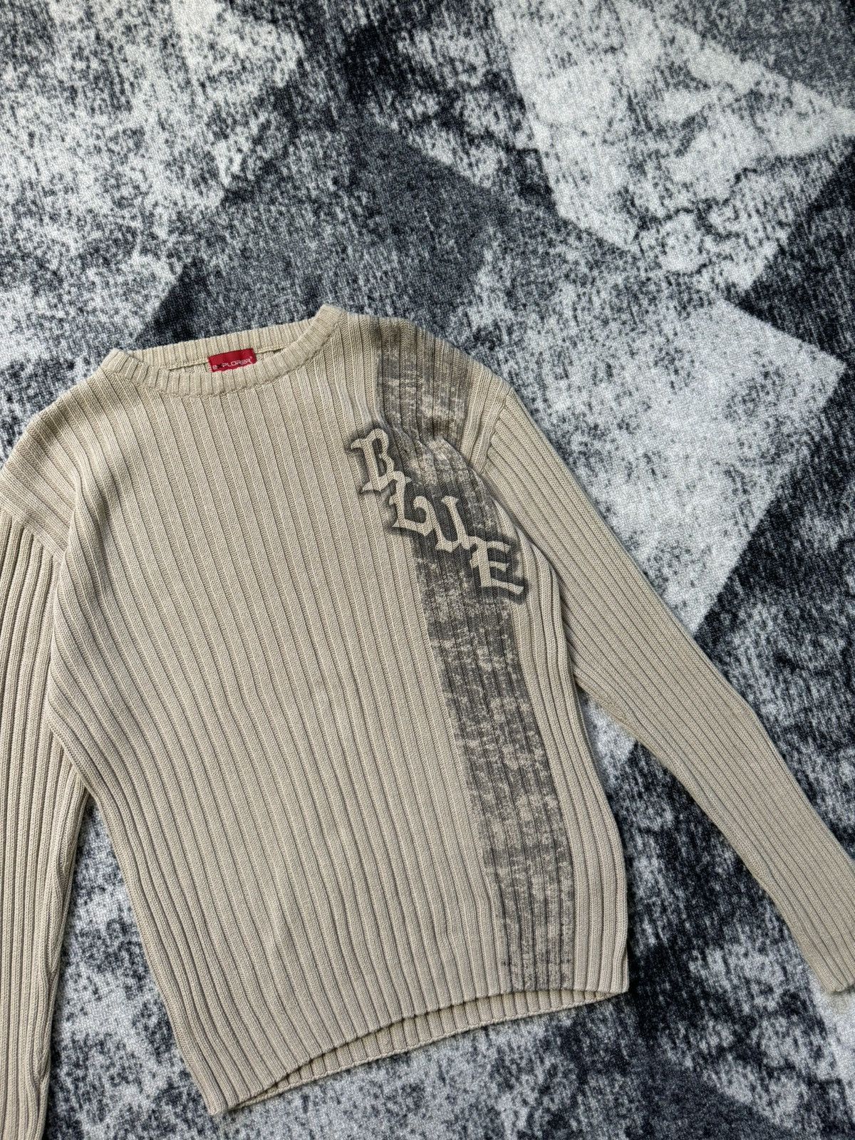 Japanese Brand Vintage Diesel Style Ribbed Avant Garde Sweater Y2K 90s Size US L / EU 52-54 / 3 - 2 Thumbnail