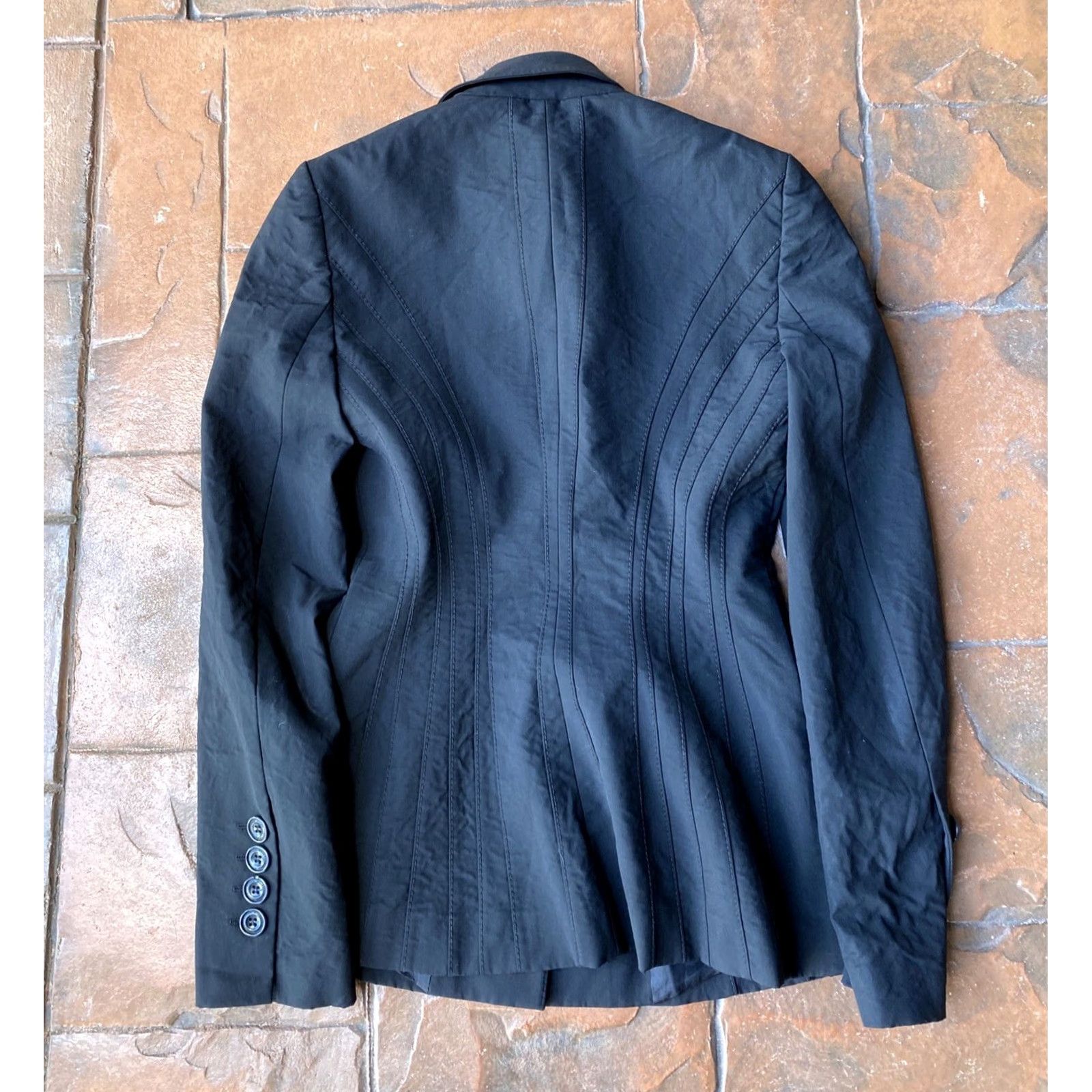 Karen Millen Karen Millen Blazer Jacket Women's 4 Black Two Button Wool Long Sleeve Business Medium Regular Classic Designer Blazer Size S / US 4 / IT 40 - 3 Thumbnail