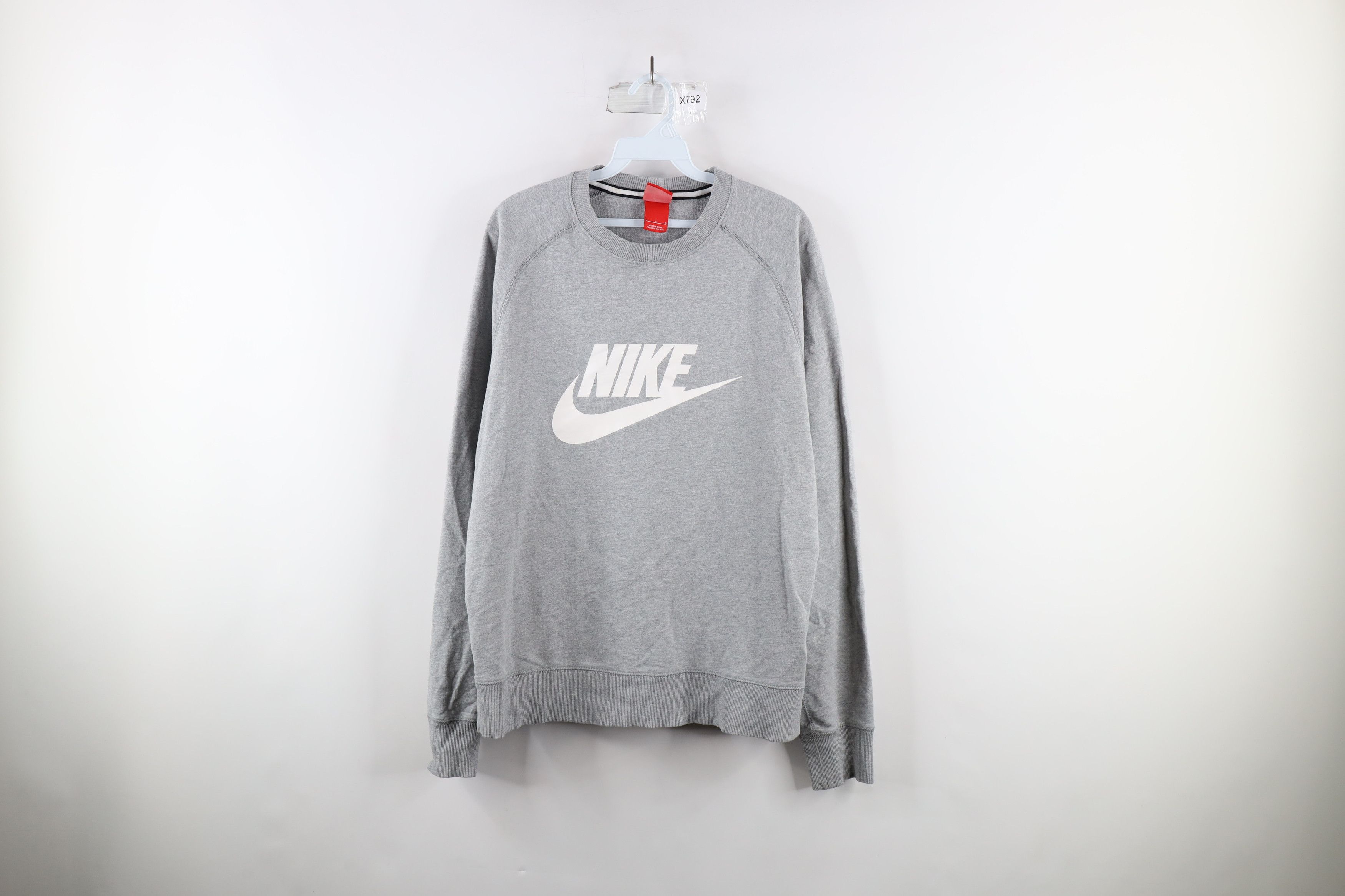 Vintage Nike Scott Big Swoosh Logo Crewneck Sweatshirt Gray
