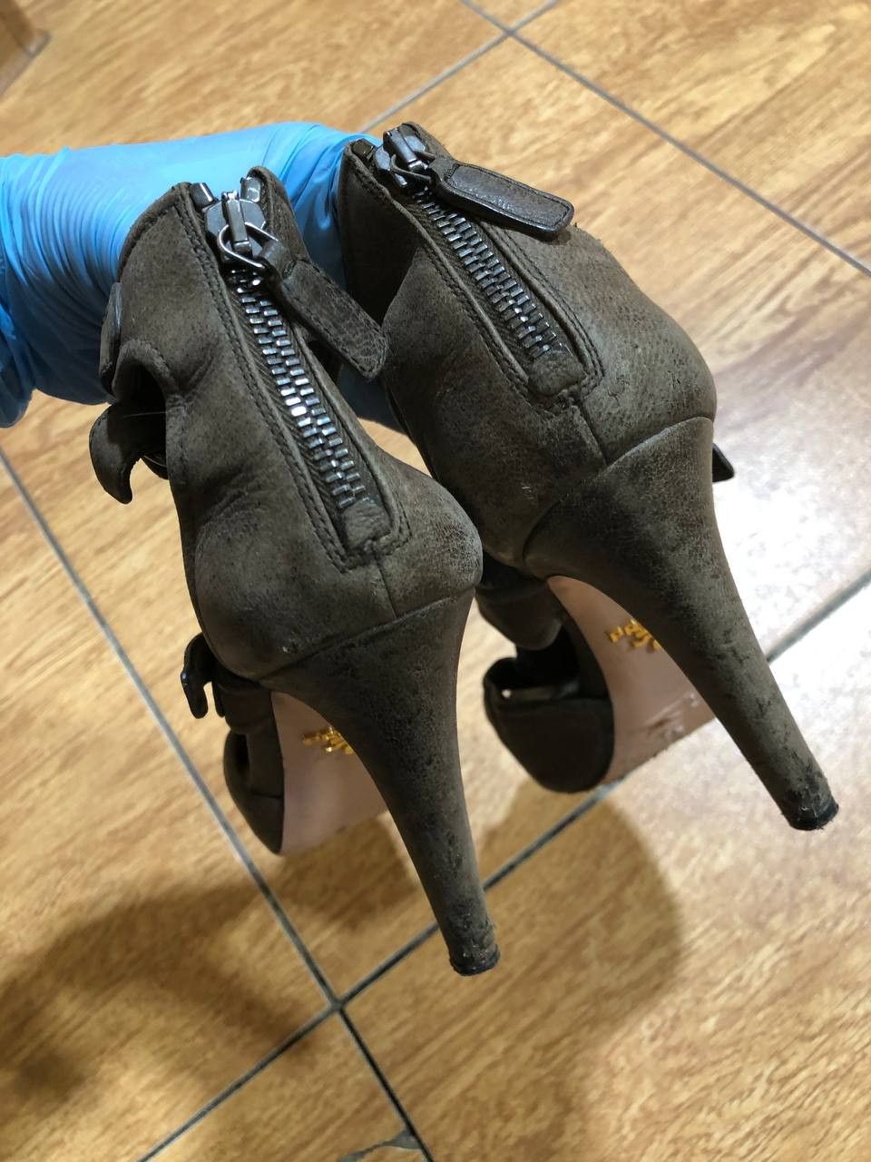 Prada Prada Fashion Women's Sandals Zipper Peep Toe High Heels Size US 5 / IT 35 - 10 Thumbnail