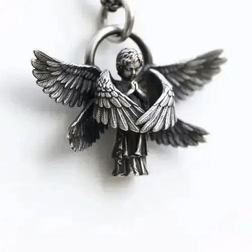 Vintage Prayer Angel Pendant Necklace Size ONE SIZE - 2 Thumbnail