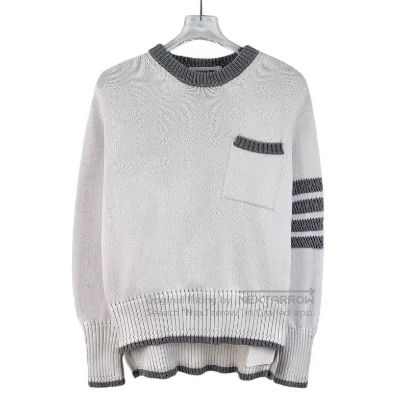 Thom Browne Thom Browne Cotton round-neck long-sleeved knit sweater Size XS / US 0-2 / IT 36-38 - 1 Thumbnail
