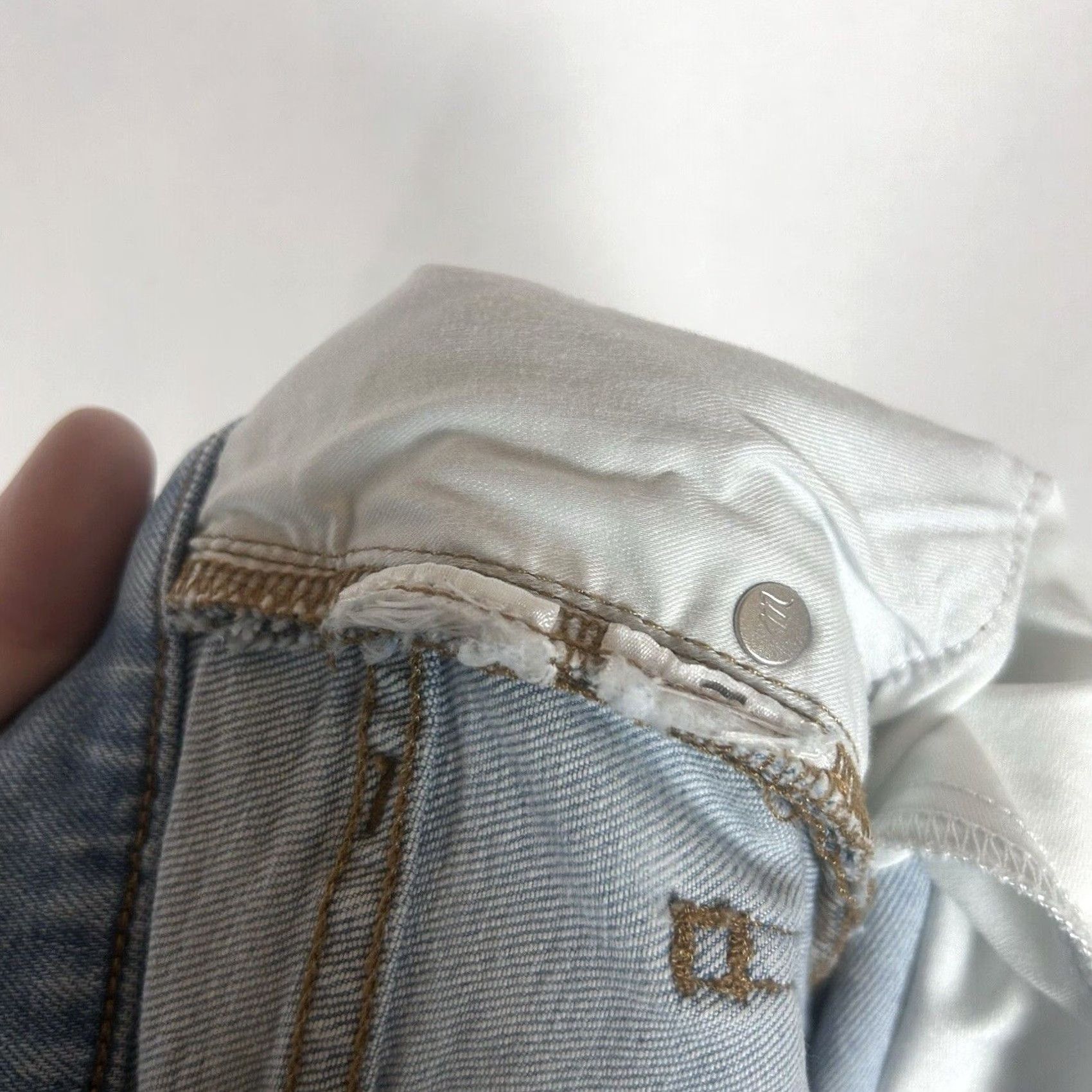 Madewell Madewell The Perfect Vintage Jeans Womens 29 Light Wash Straight Crop 90s Distressed Pockets Cotton Blend Jeans Womens Size 29" - 5 Thumbnail