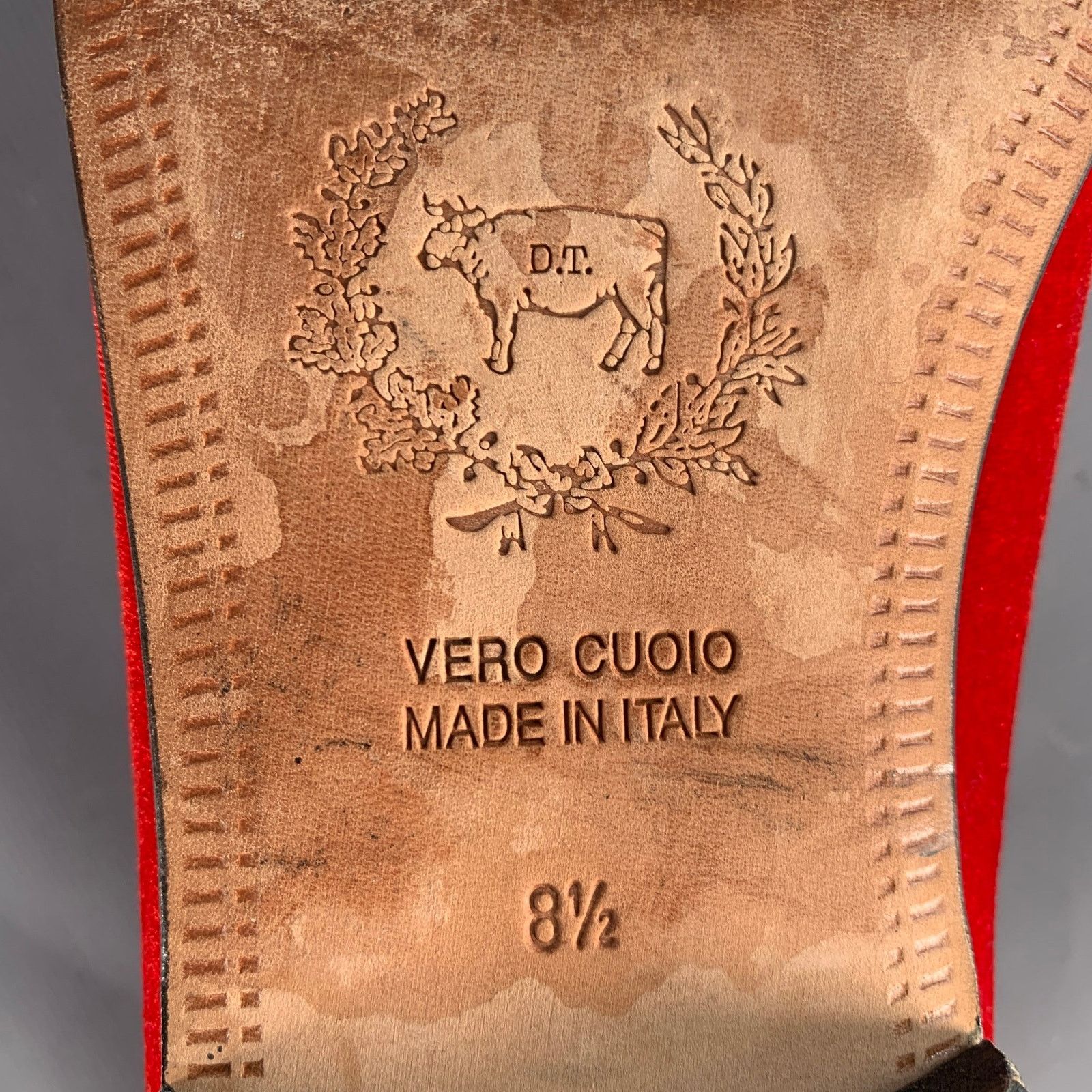 Del Toro DEL TORO Size 8.5 Red Velvet Grosgrain Trim Slip On Loafers Size US 8.5 / EU 41-42 - 9 Thumbnail