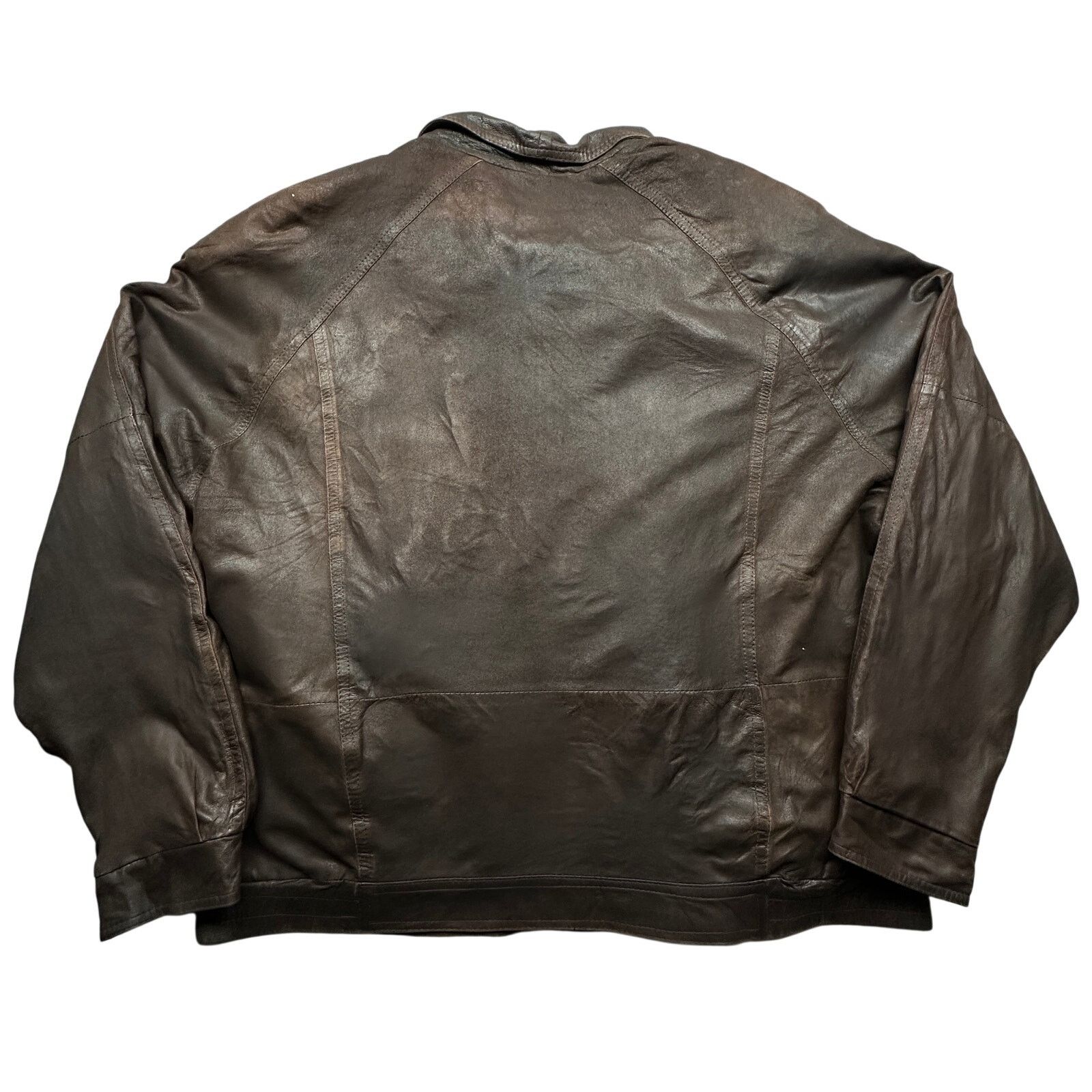 Remy Remy Leather Bomber Full Zip Bomber Jacket Mens XL 46 Brown Size US XL / EU 56 / 4 - 2 Thumbnail