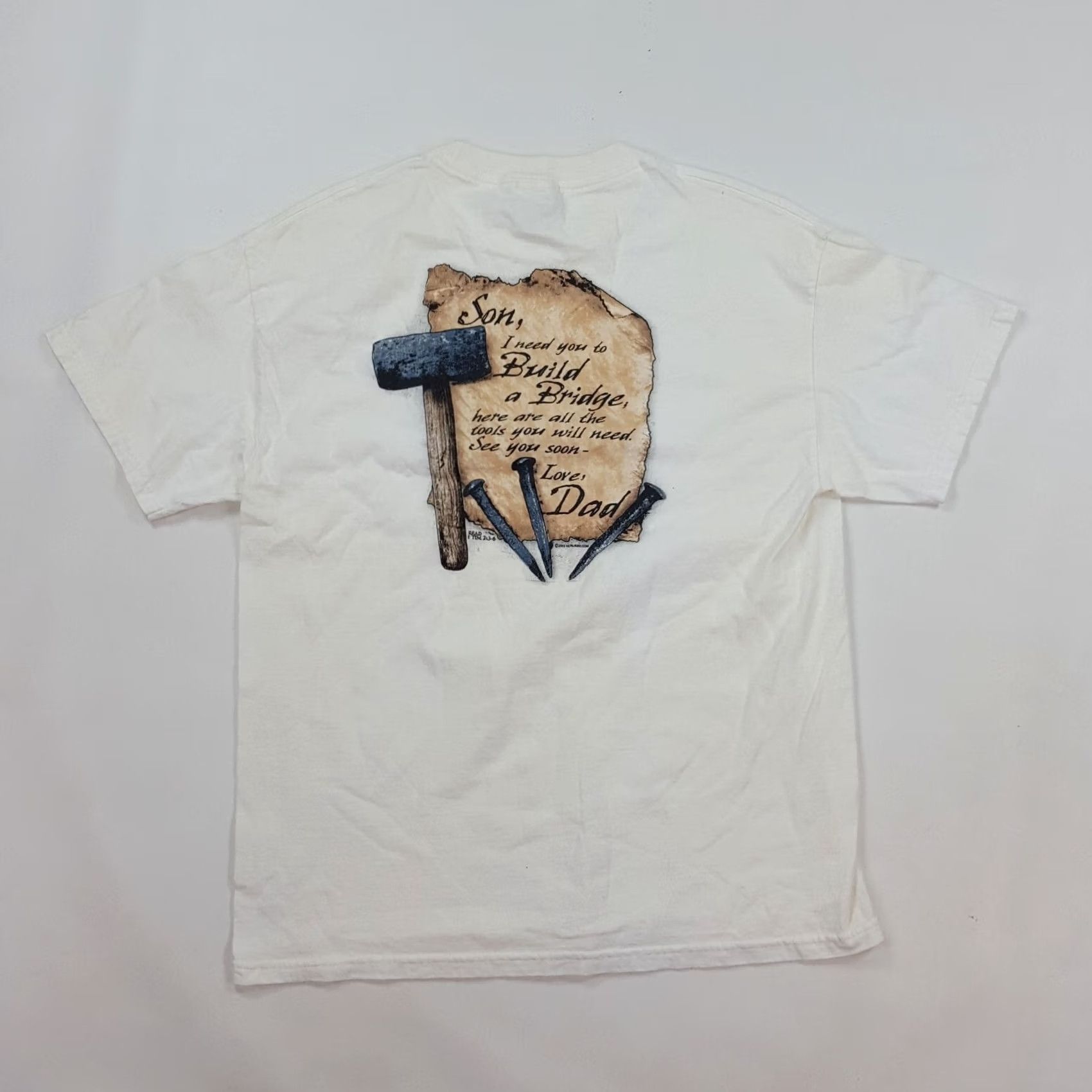 Vintage Vintage Y2K Jesus T Shirt Men's Medium White Tennessee River Shirt Retro Religious God Love Bridge 90s Graphic Print Men's Shirt Size US M / EU 48-50 / 2 - 6 Thumbnail