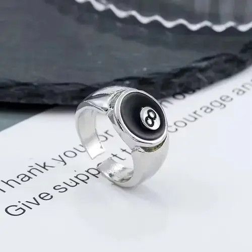 Ring Of Fire Eight Ball Ring Size ONE SIZE - 2 Thumbnail