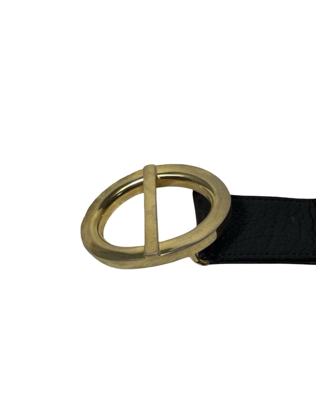 Dior Christian Dior Pebbled Leather Oval CD Logo Buckle Belt Size ONE SIZE - 3 Thumbnail