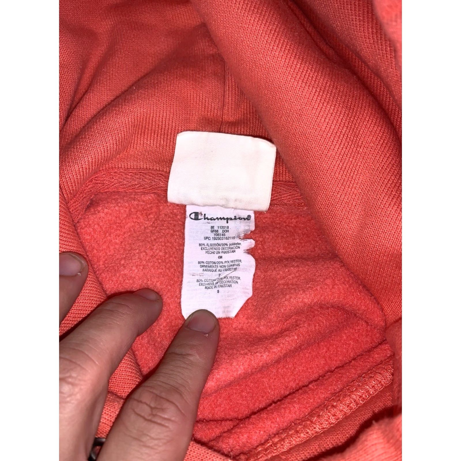 Champion VINTAGE Champion Reverse Weave Hoodie Mens S Peach Pullover Casual Sports Y2K Hooded Size US S / EU 44-46 / 1 - 3 Thumbnail