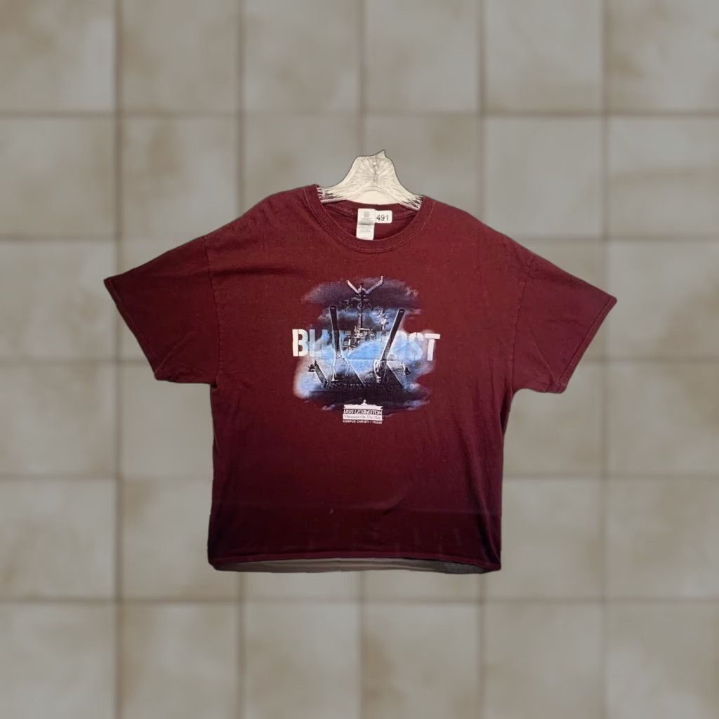 Gildan VINTAGE USS Lexington T-Shirt Men XL Navy Maroon Ghost 2000s Military Ships Ocean Fans Size US XL / EU 56 / 4 - 1 Thumbnail