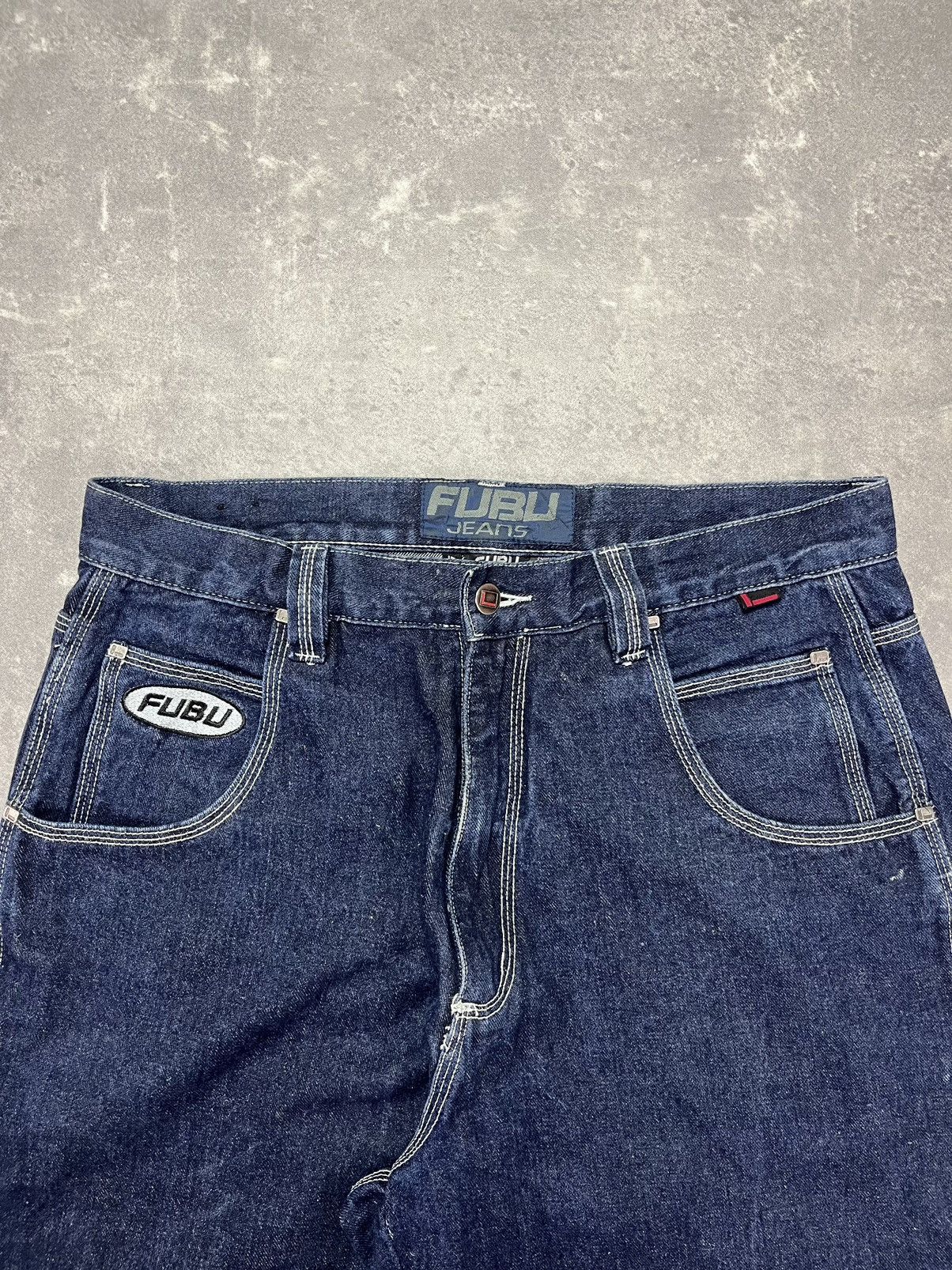 Fubu 90s/00s Fubu Vintage Big Logo Baggy Carpenter Denim Jeans 34 Size US 34 / EU 50 - 6 Thumbnail