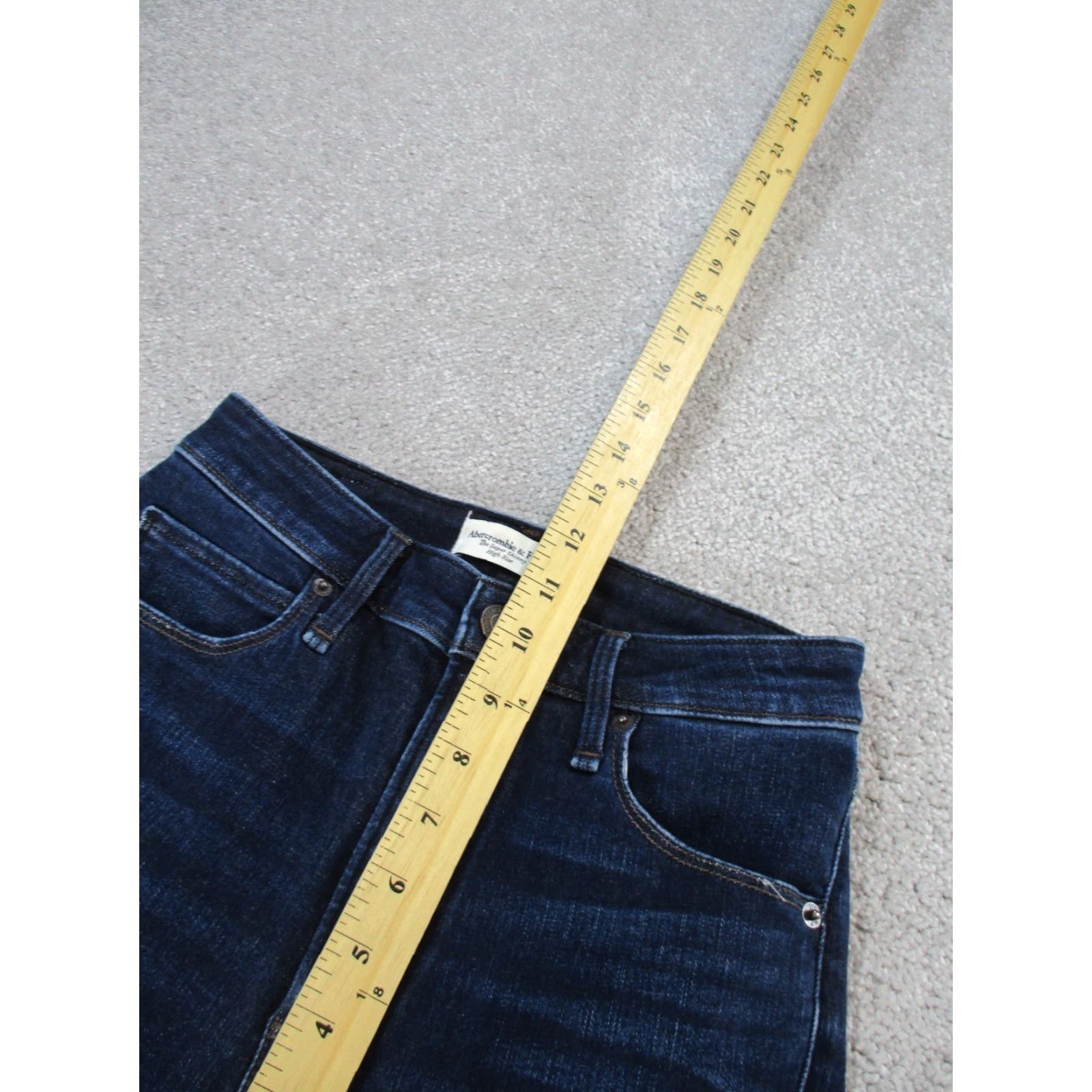 Abercrombie & Fitch ABERCROMBIE & FITCH Jeans Womens 0P Super Skinny High Rise Curve Love Dark Blue Size 25" / US 0 / IT 36 - 6 Thumbnail