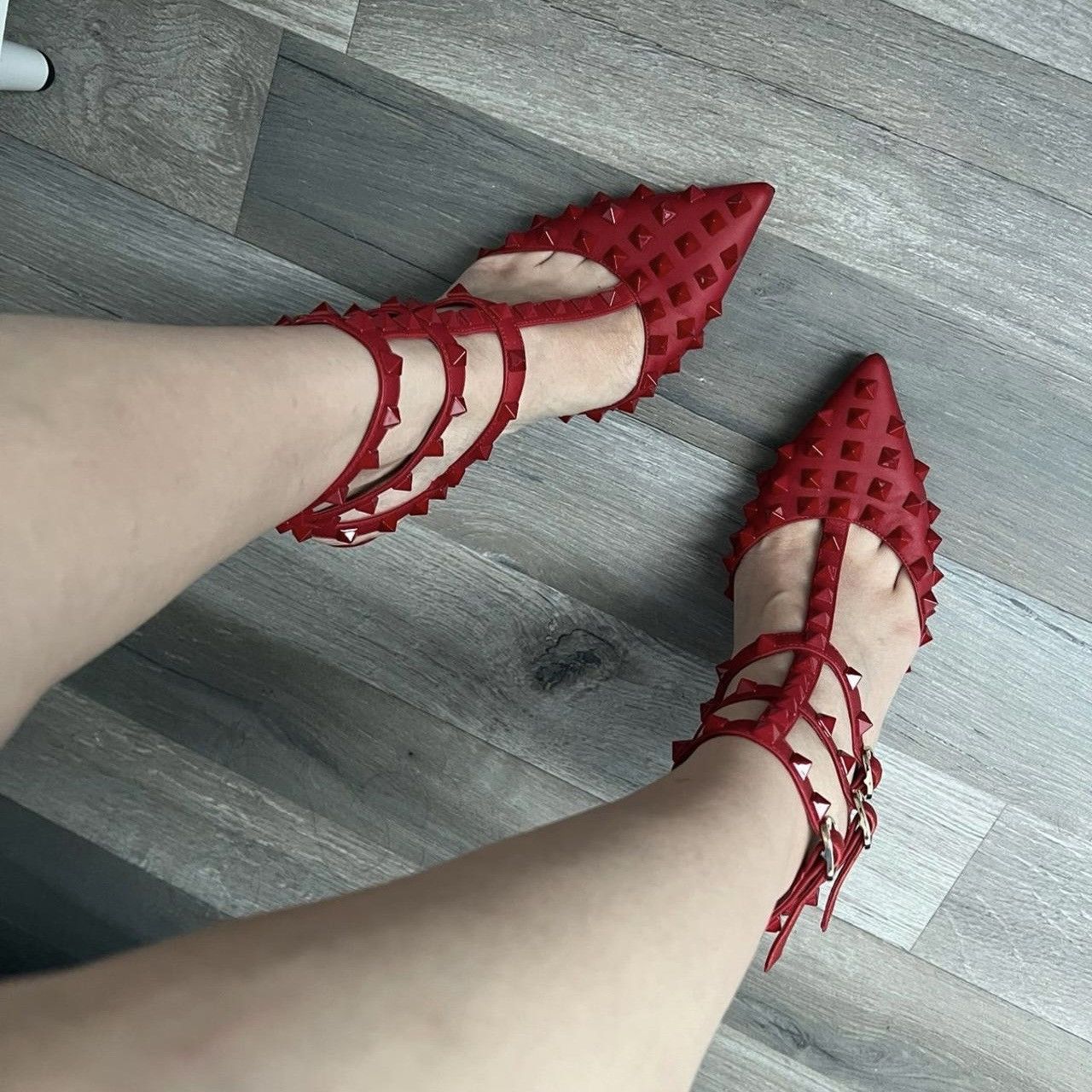 Valentino Valentino Women's Classic Red Rockstud Heels size 37 Size US 7.5 / IT 37.5 - 1 Thumbnail