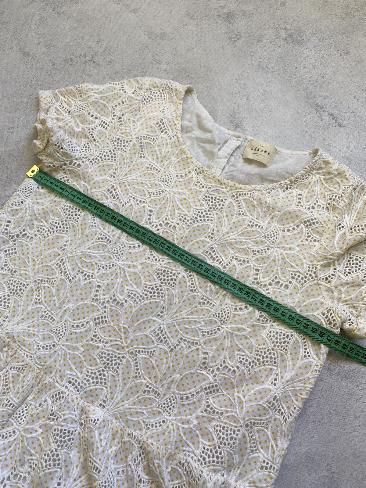 Sezane Sezane Embroidered Floral Ivory Polka Dot Mini Dress Size XS / US 0-2 / IT 36-38 - 16 Thumbnail