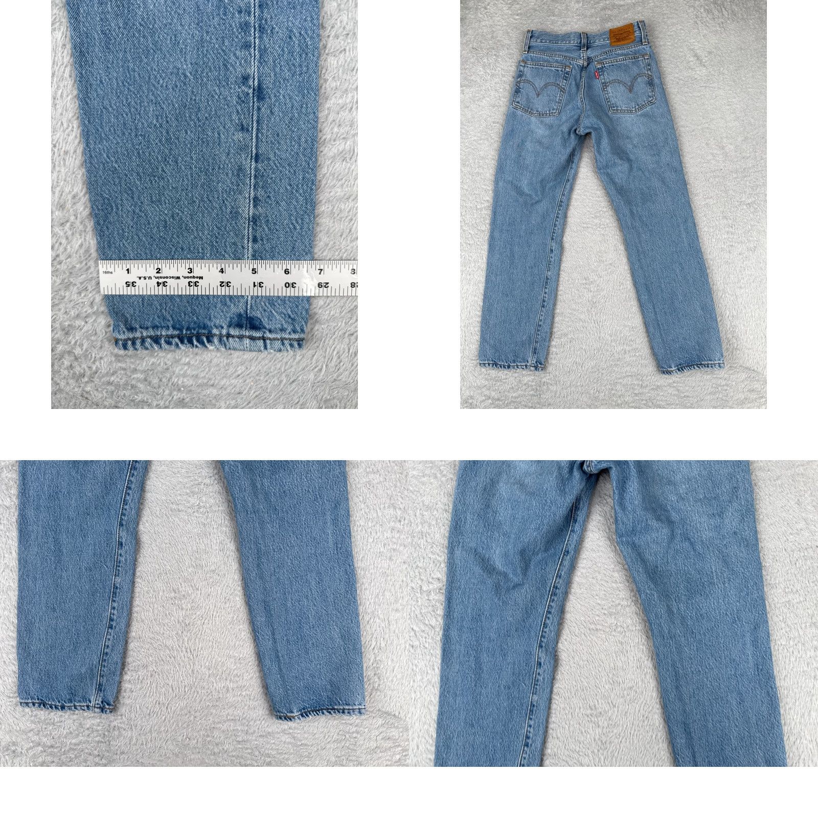 Levi's Levi's Jeans Women 25 Blue Denim Wedgie Straight Distressed 25x25 500 Series Size 42" / US 20 - 10 Thumbnail