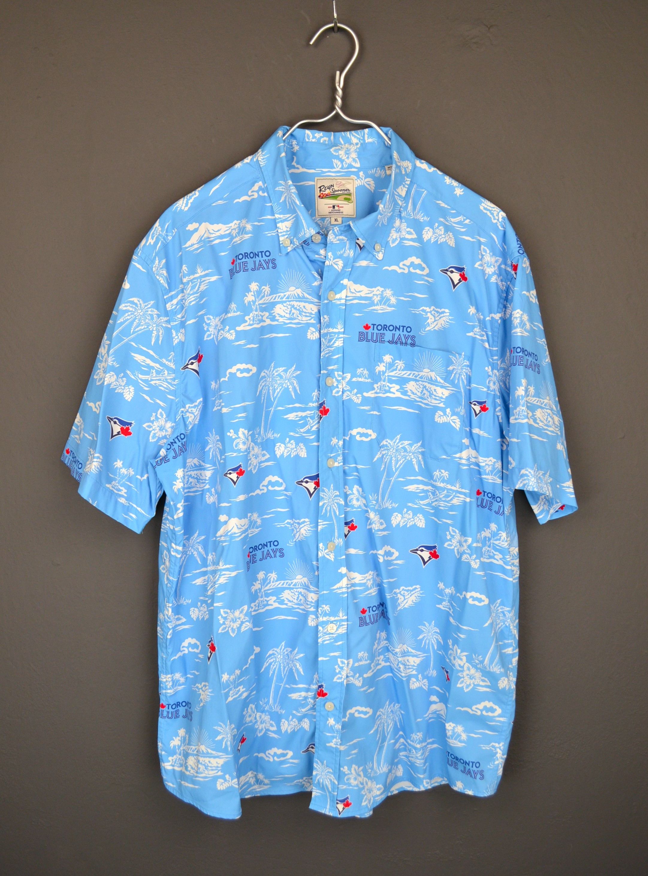 Reyn Spooner Blue Jays XL Blue Hawaiian Shirt MLB