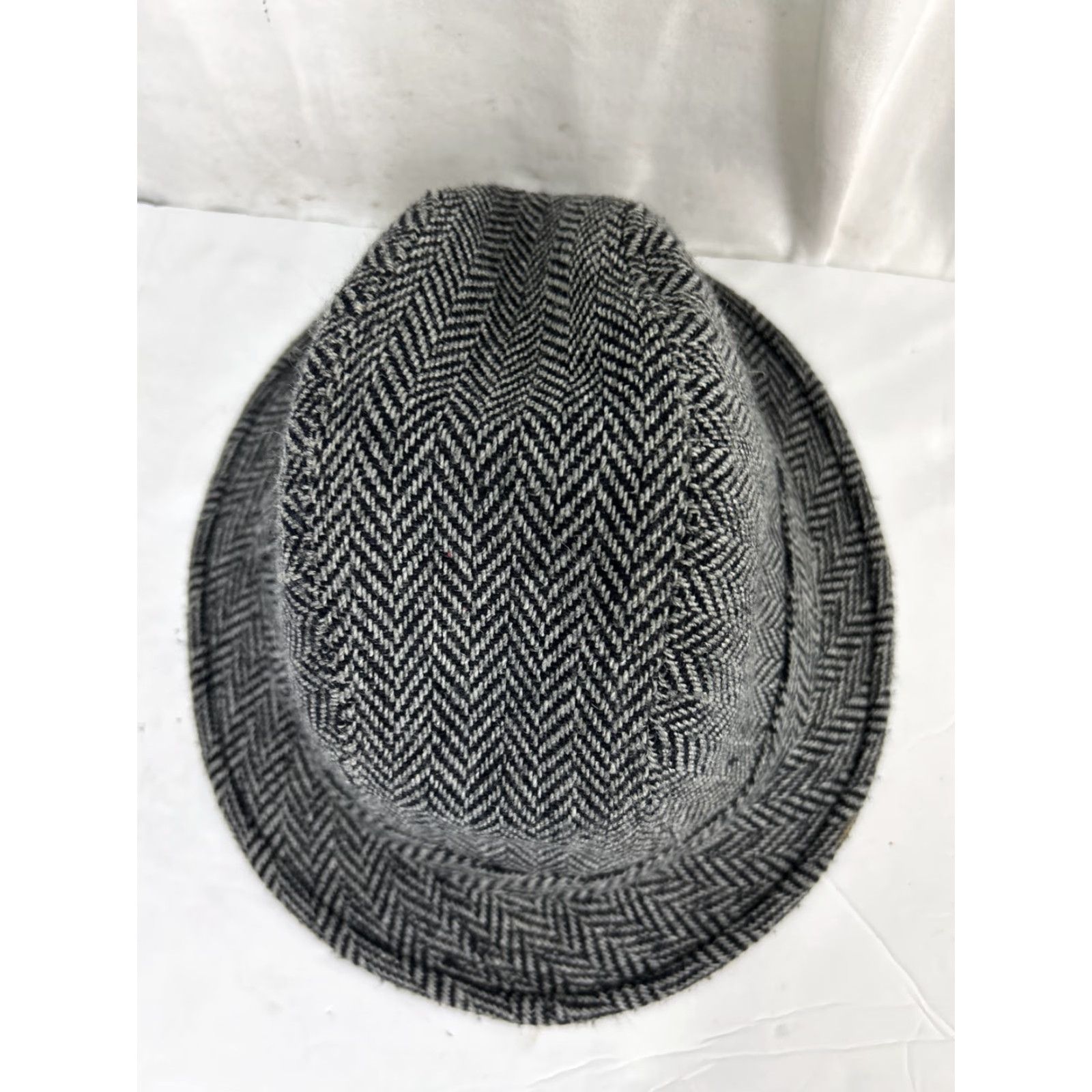 Vintage Dorfman Pacific Scala Hat Mens Large Wool Blend Herringbone Fedora Grey Vtg Size ONE SIZE - 7 Thumbnail