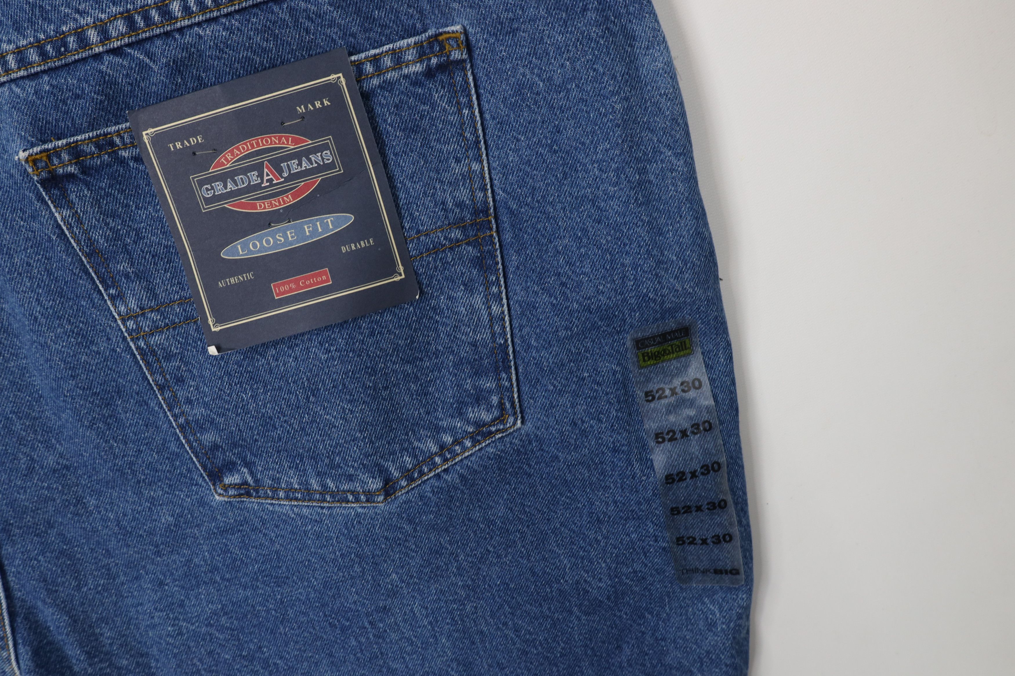 Vintage Deadstock Vintage 90s Y2K Streetwear Wide Leg Denim Jeans Size US 44 / EU 60 - 12 Thumbnail