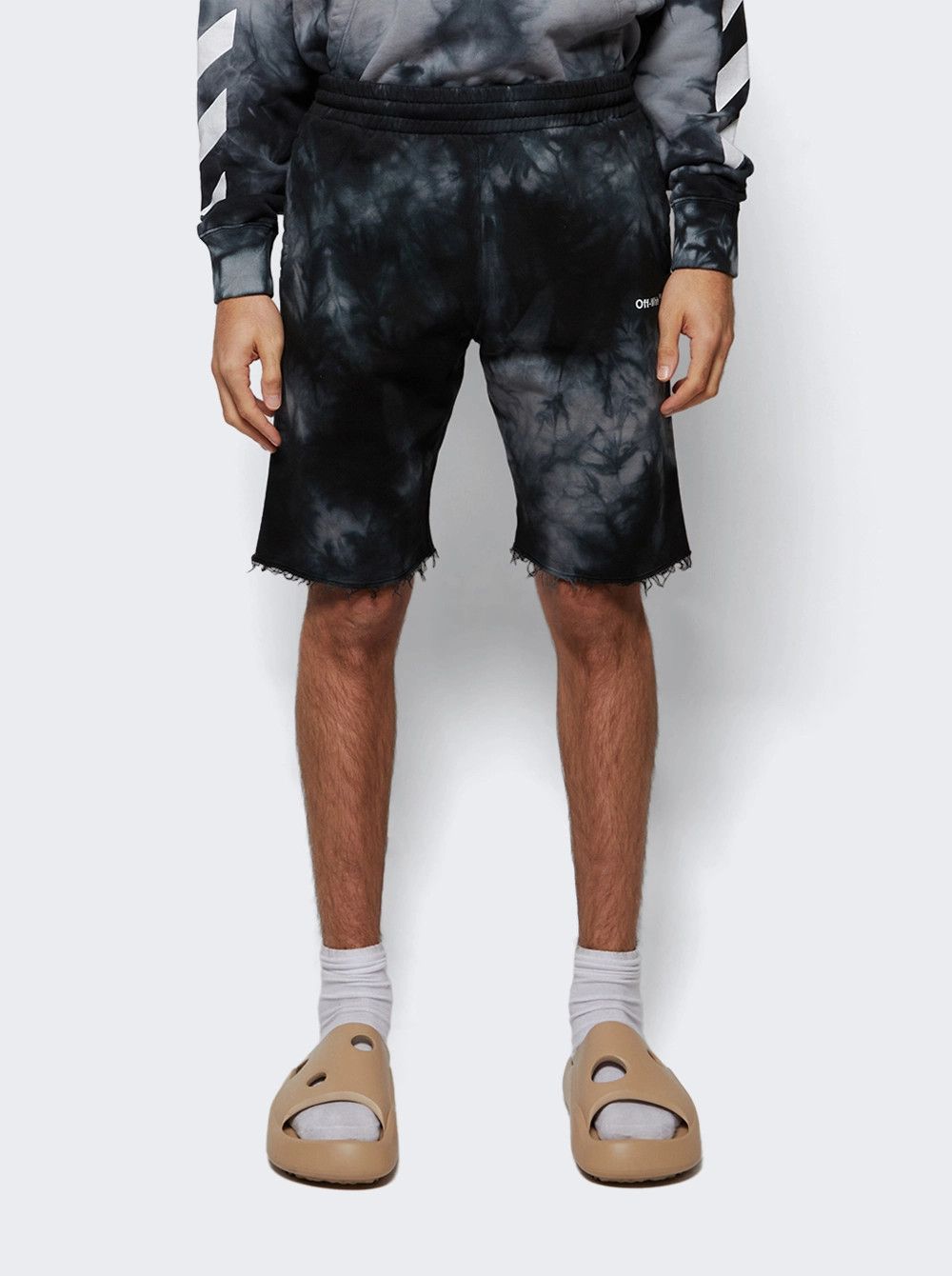 Off-White o1in1s1024 Q:1 / Diag Tie Dye Sweatshorts in Warm Grey Size US 32 / EU 48 - 3 Thumbnail
