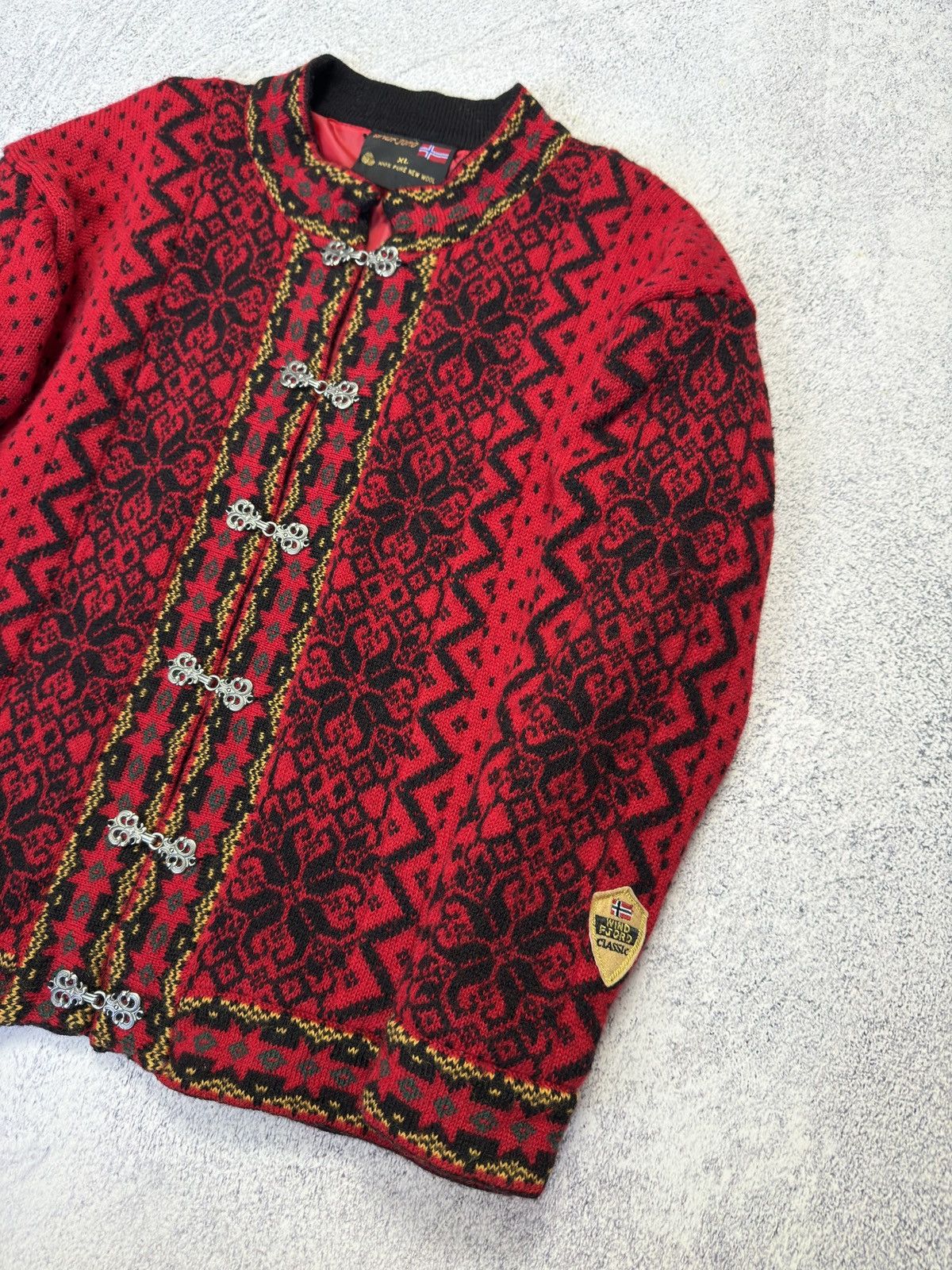 Dale Of Norway Vintage Windfjord Norway Pure Wool Nordic Cardigan Red Size US XL / EU 56 / 4 - 3 Thumbnail