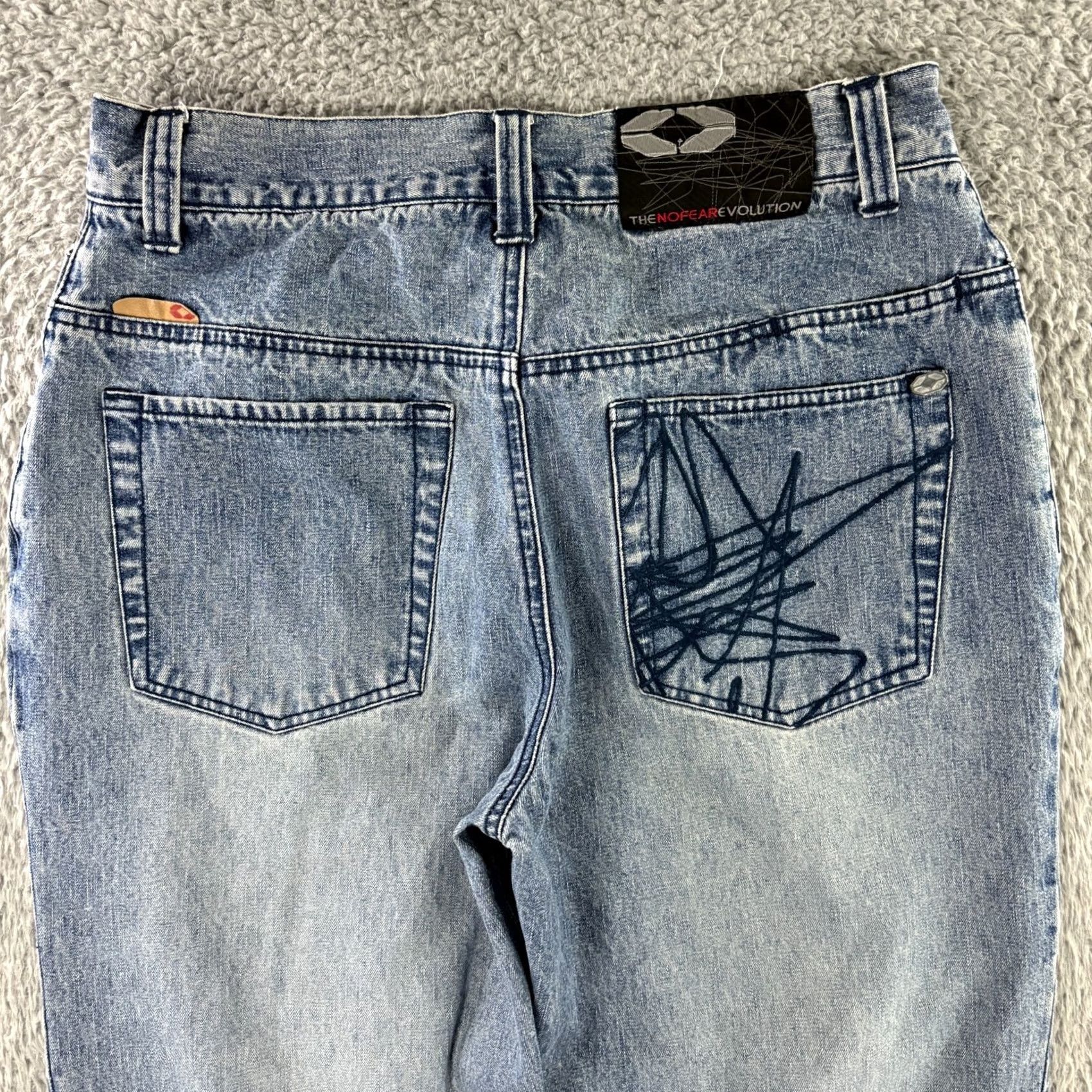 No Fear VINTAGE No Fear Evolution Jeans 30x28 Relaxed Regular Denim Blue 90s 5-Pocket Mens Jeans Size US 30 / EU 46 - 7 Thumbnail