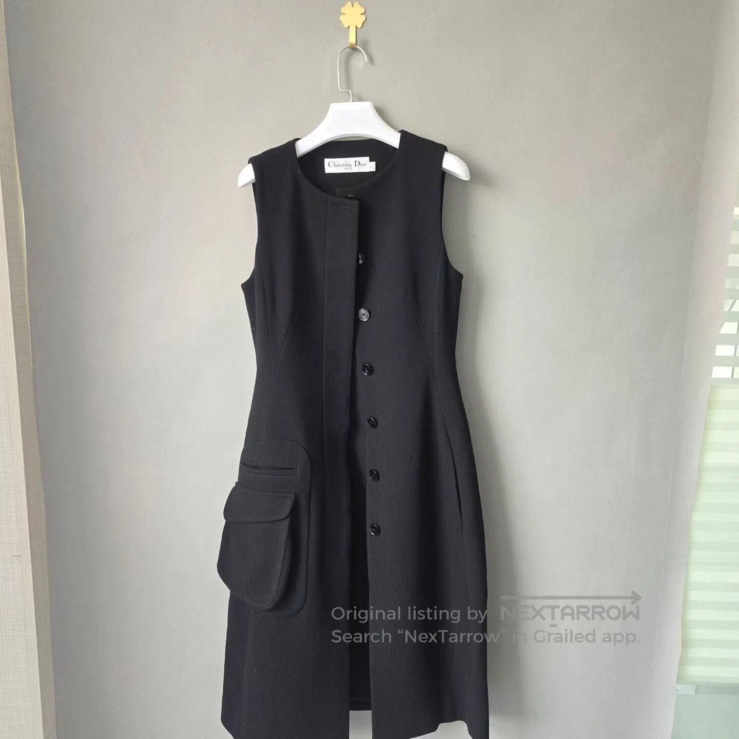 Dior black two-piece wool coat by Dior. Size XS / US 0-2 / IT 36-38 - 4 Thumbnail