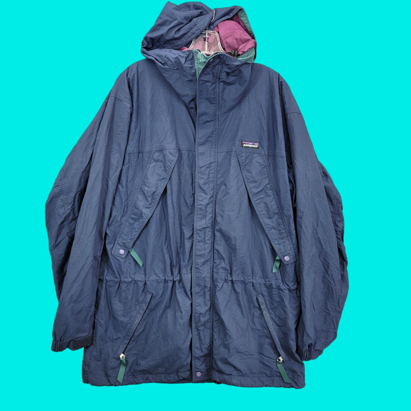Patagonia VINTAGE Patagonia Storm Jacket Medium Blue Jacket Men Regular Outdoor 90s Nautical Ski Hiking Wind-Resistant Zipper Pockets Hooded Parka Size US M / EU 48-50 / 2 - 1 Thumbnail