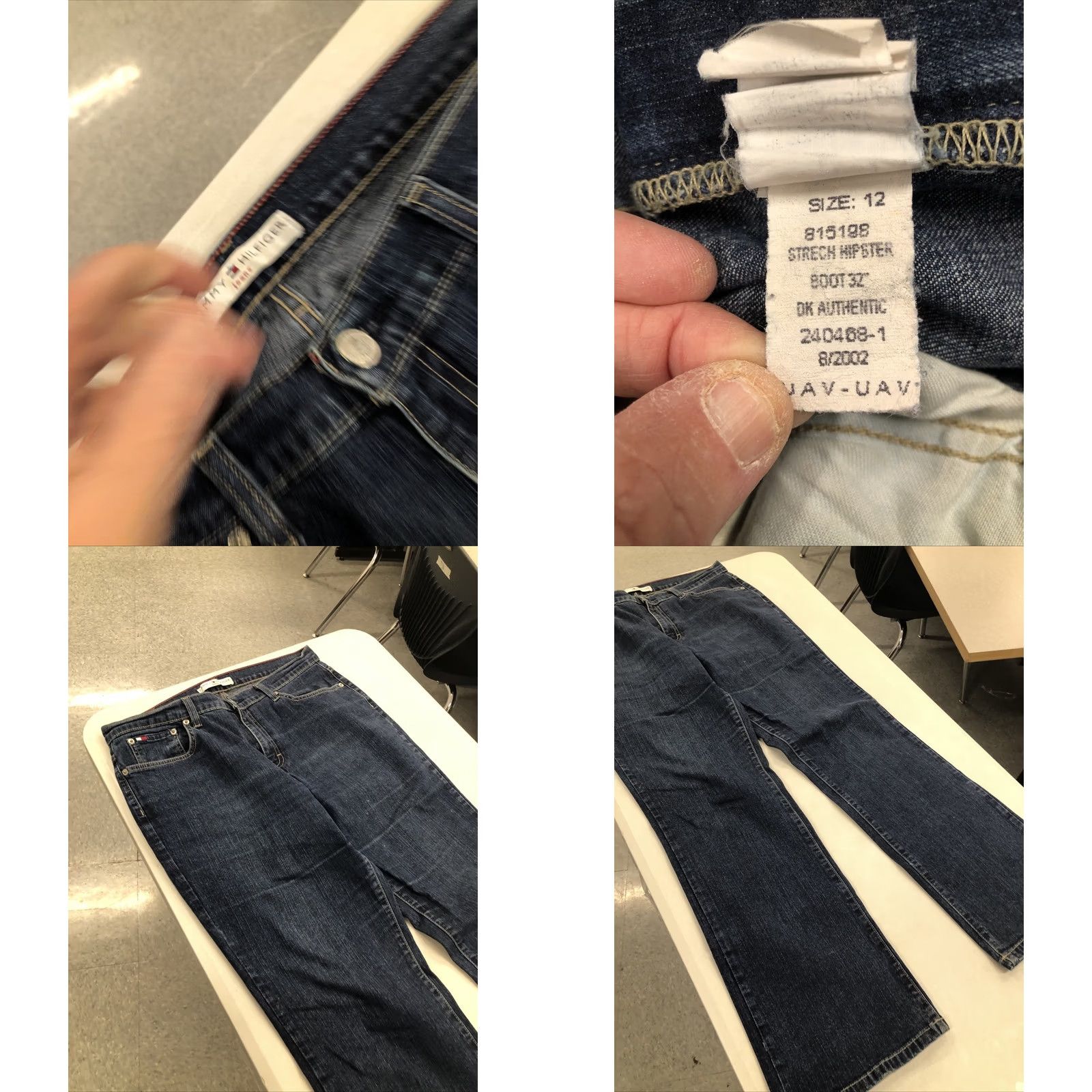 Tommy Hilfiger VINTAGE Tommy Hilfiger Jeans Dark Wash 32x30 Regular 12R Stretch Boot Hipster Womens Jeans Size 34" / US 12 / IT 48 - 9 Thumbnail