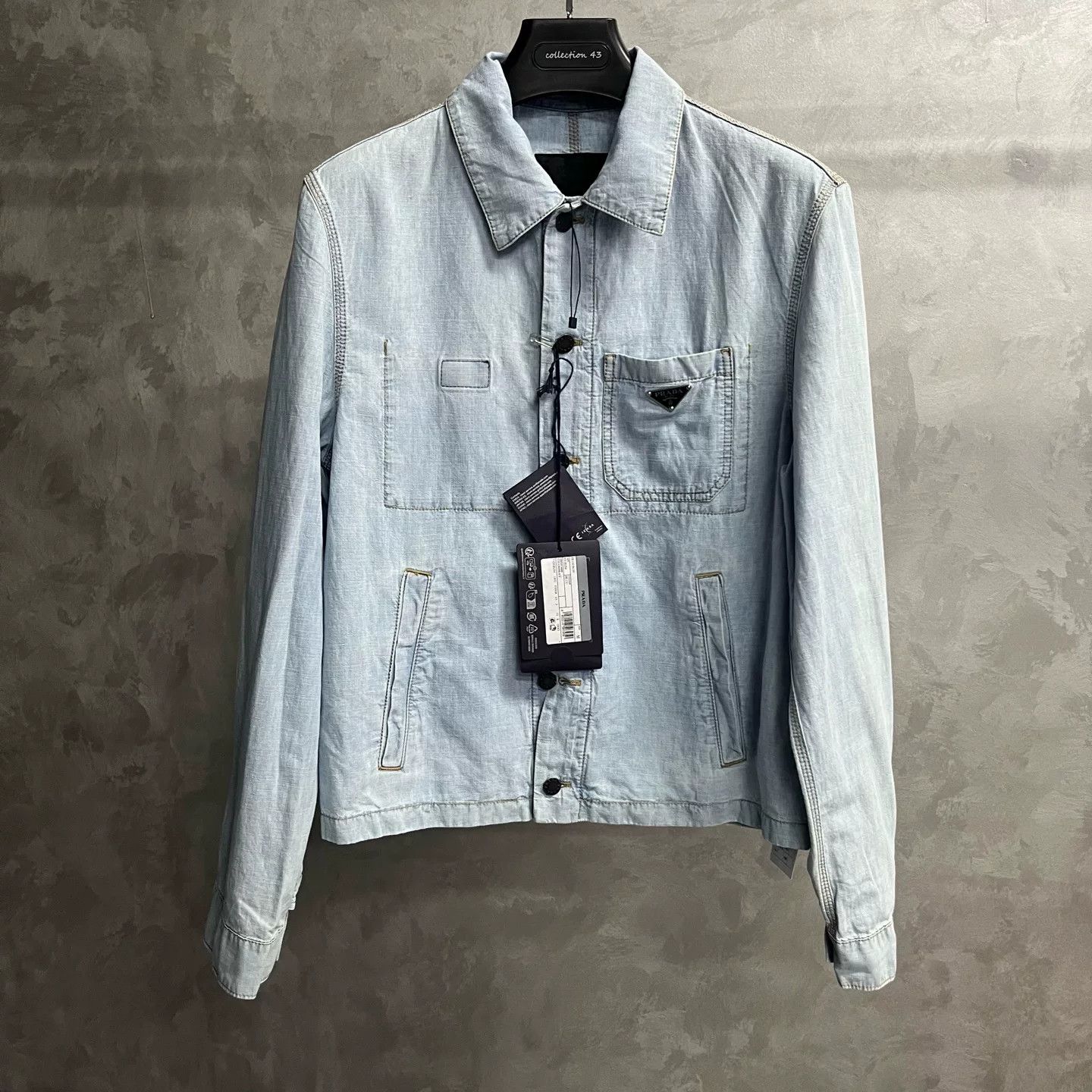 Prada Prada Denim Blue Jacket L Women Size L / US 10 / IT 46 - 1 Thumbnail