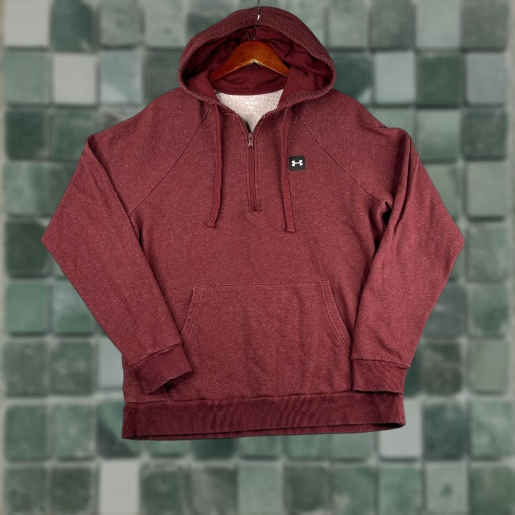 Under Armour Under Armour Hoodie 1/2 Zip Mens M Burgundy Heather Pullover Sweatshirt, Regular Fit, Fleece, Gym & Training, Winter, Fall, Spring Size US M / EU 48-50 / 2 - 1 Thumbnail