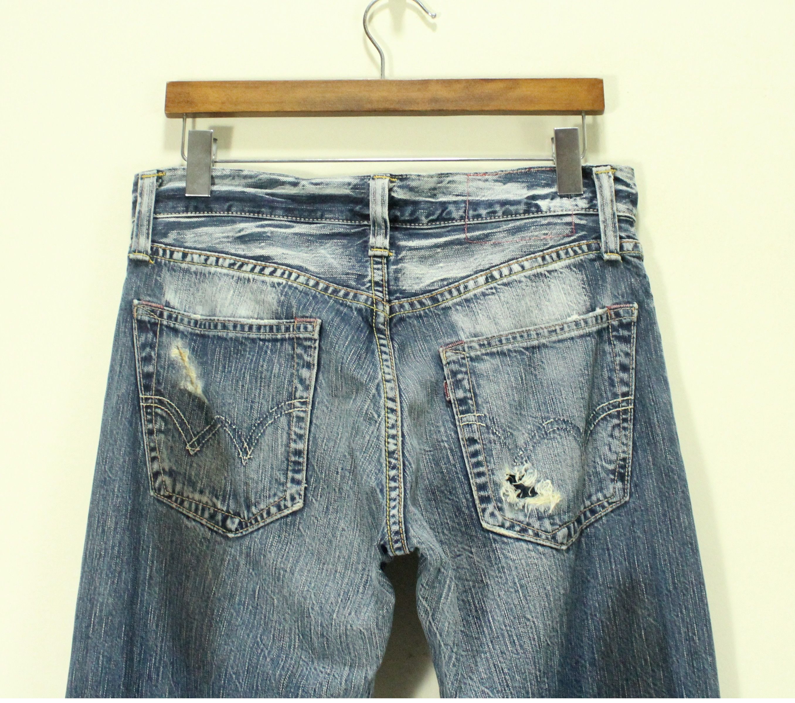 Edwin EDWIN Denim Distressed Grunge Ripped Jeans Kurt Cobain Size US 31 - 10 Thumbnail
