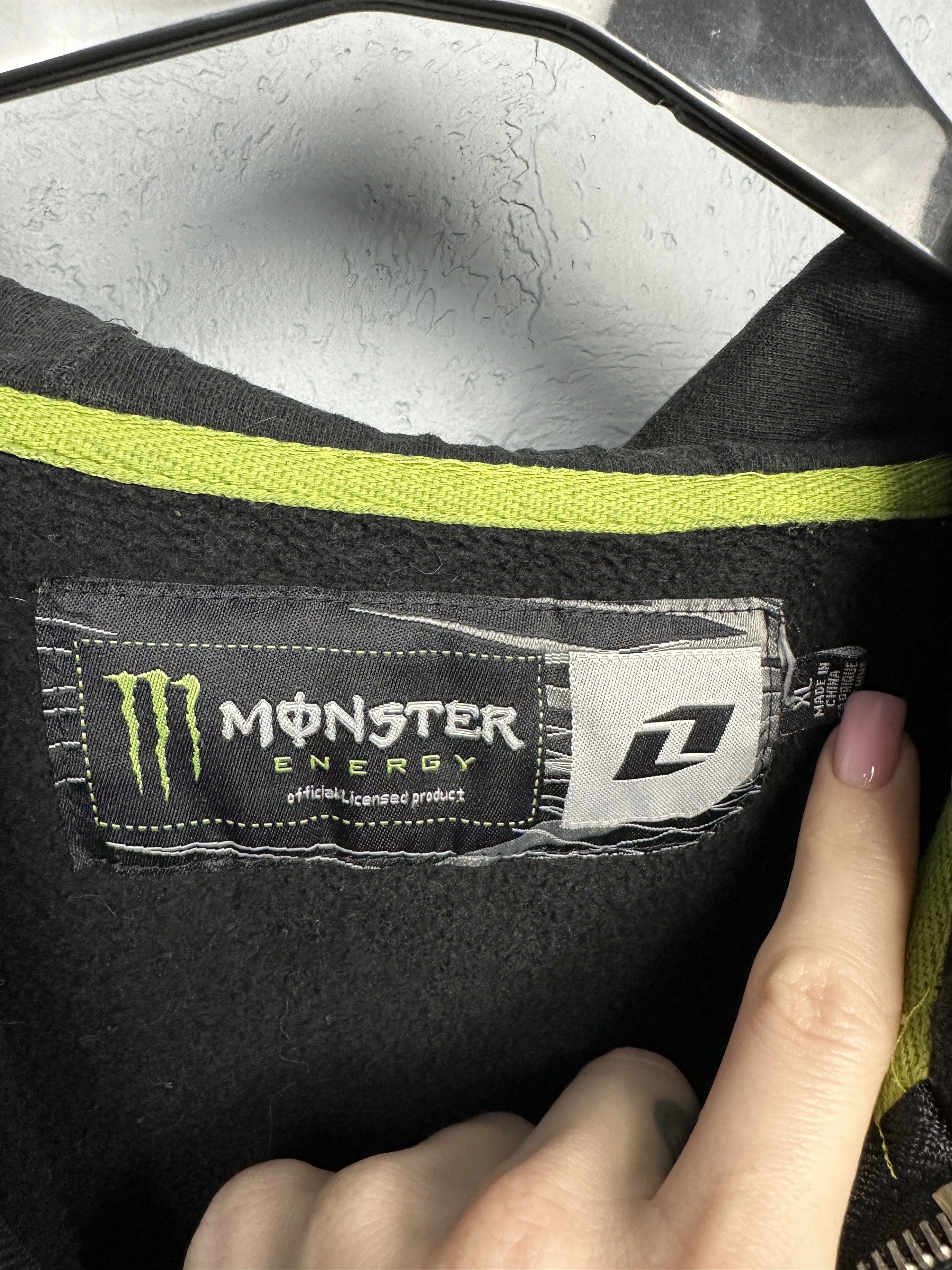 Vintage Monster Energy Mens Distressed Zip Hoodie Size US XL / EU 56 / 4 - 6 Thumbnail