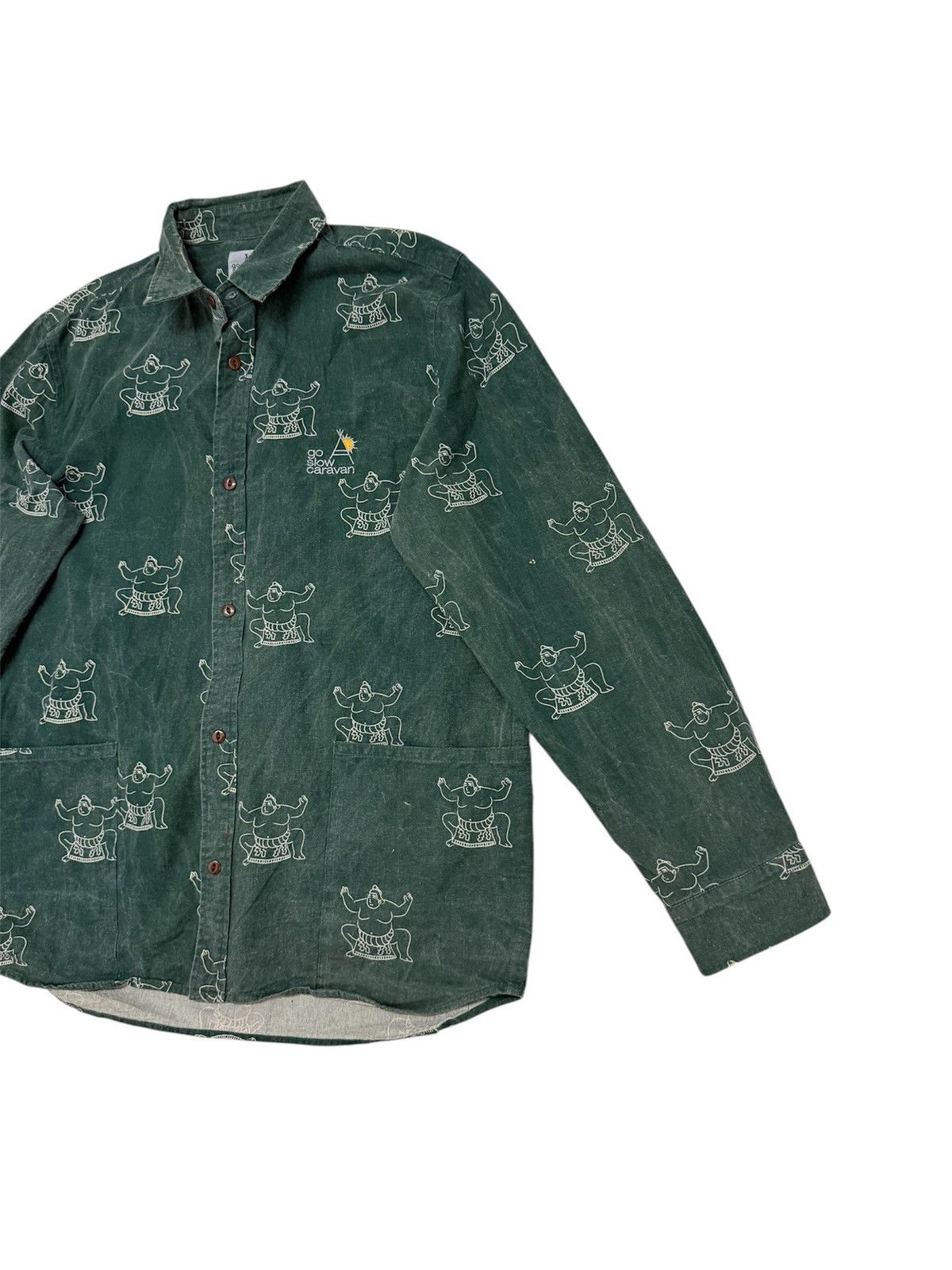 Japanese Brand × go slow caravan Go Slow Caravan Sumo Warrior Over Print Bottom Pocket Style Size US M / EU 48-50 / 2 - 3 Thumbnail