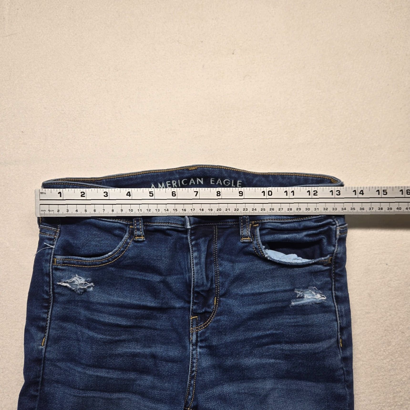 American Eagle Outfitters American Eagle Next Level Stretch Distressed Mid Rise Jegging Adult Women's 4 Size 27" / US 4 / IT 40 - 6 Thumbnail