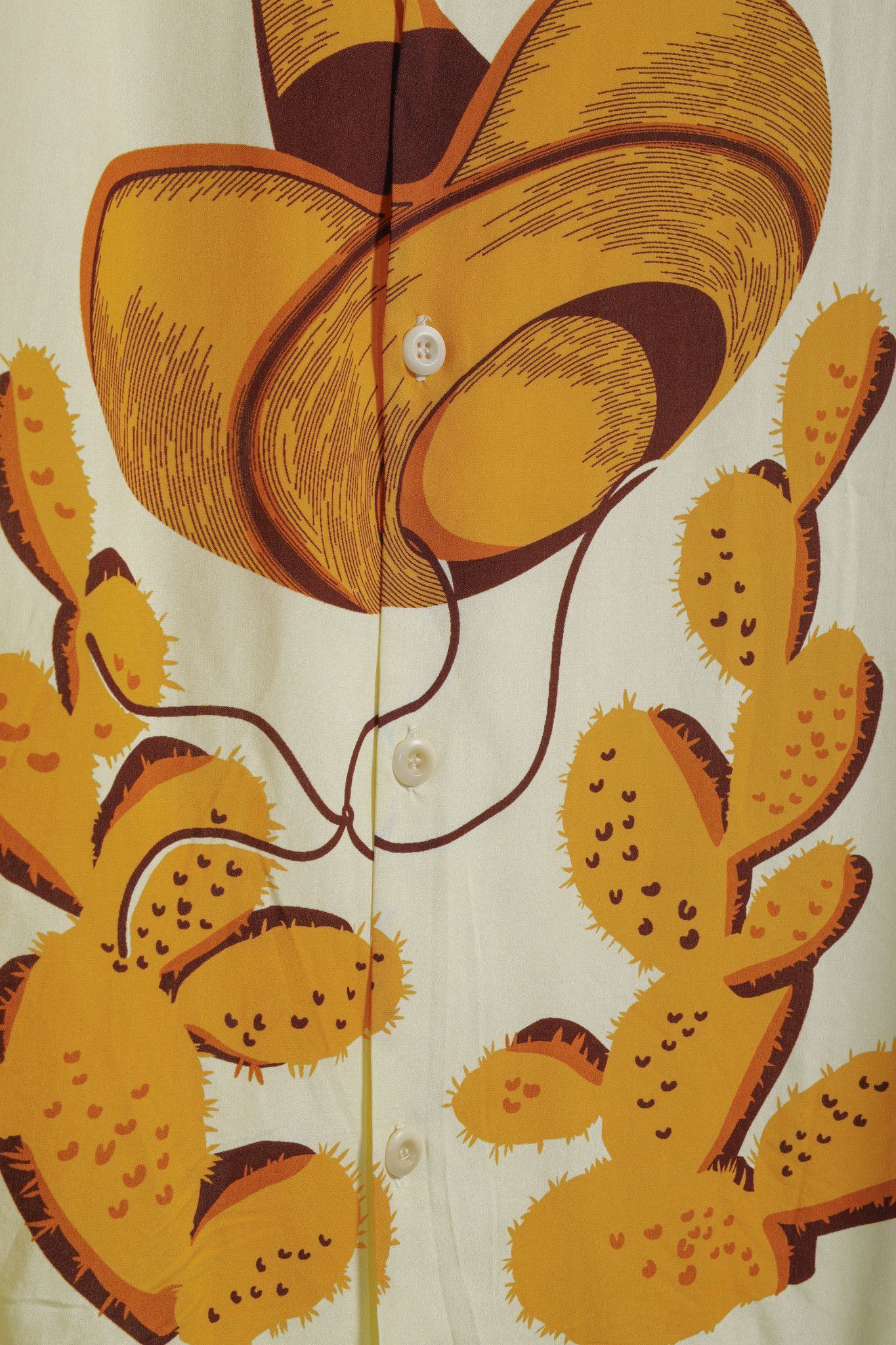 Sandro Sandro 2022 Yellow Cactus Graphic Printed Shirt Size M / US 6-8 / IT 42-44 - 6 Thumbnail