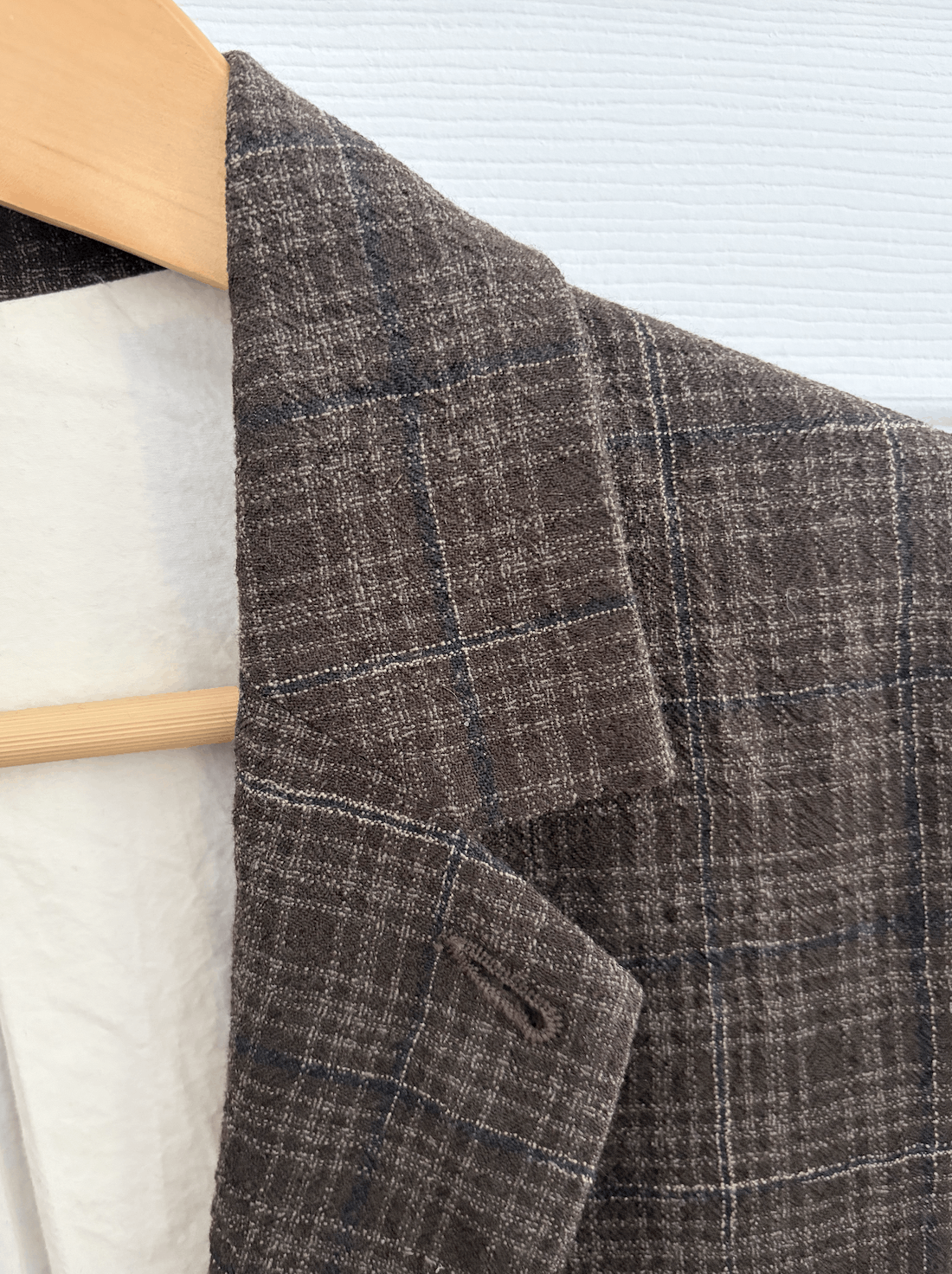 Three-Button Jacket - Kasuri Wool Check in Gray, Men's (Size M) — image 3 of 4