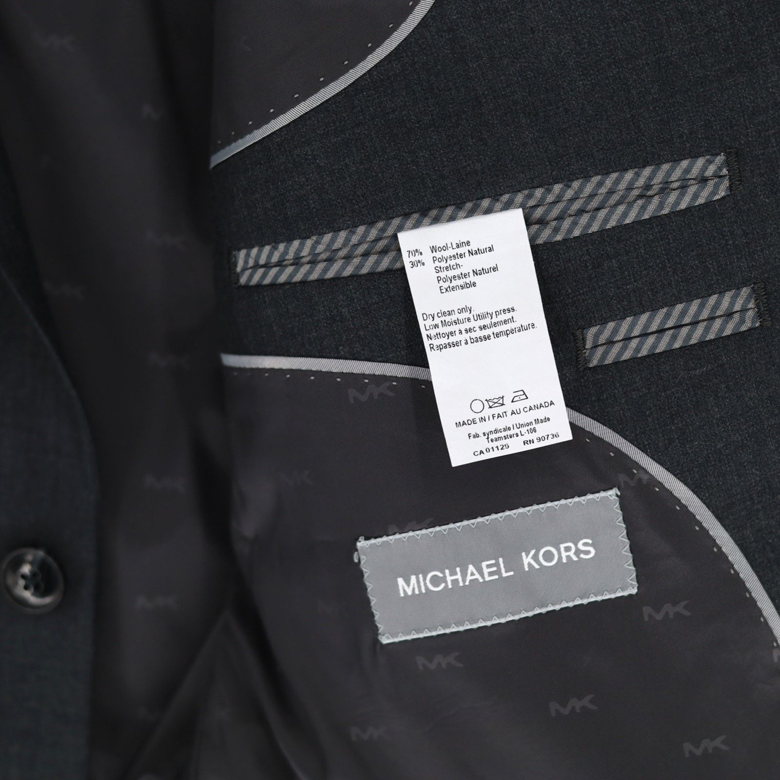 Michael Kors Michael Kors Men's Grey Wool Kaplan Suit Blazer Size 46R Size 46R - 7 Thumbnail