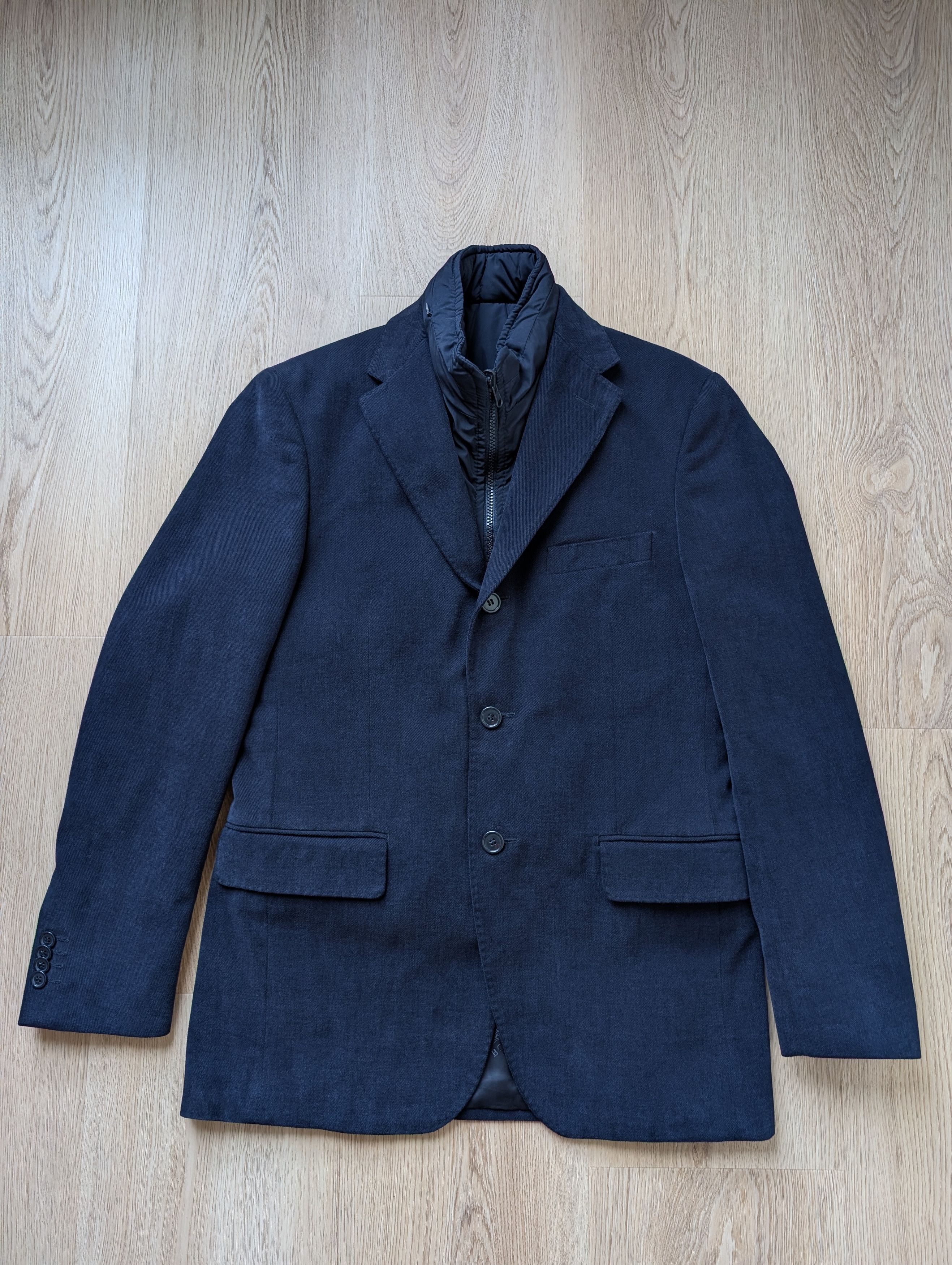 Boggi Boggi Milano Cotton Blazer Sport Coat Jacket With Inner Vest Size 46R - 2 Thumbnail