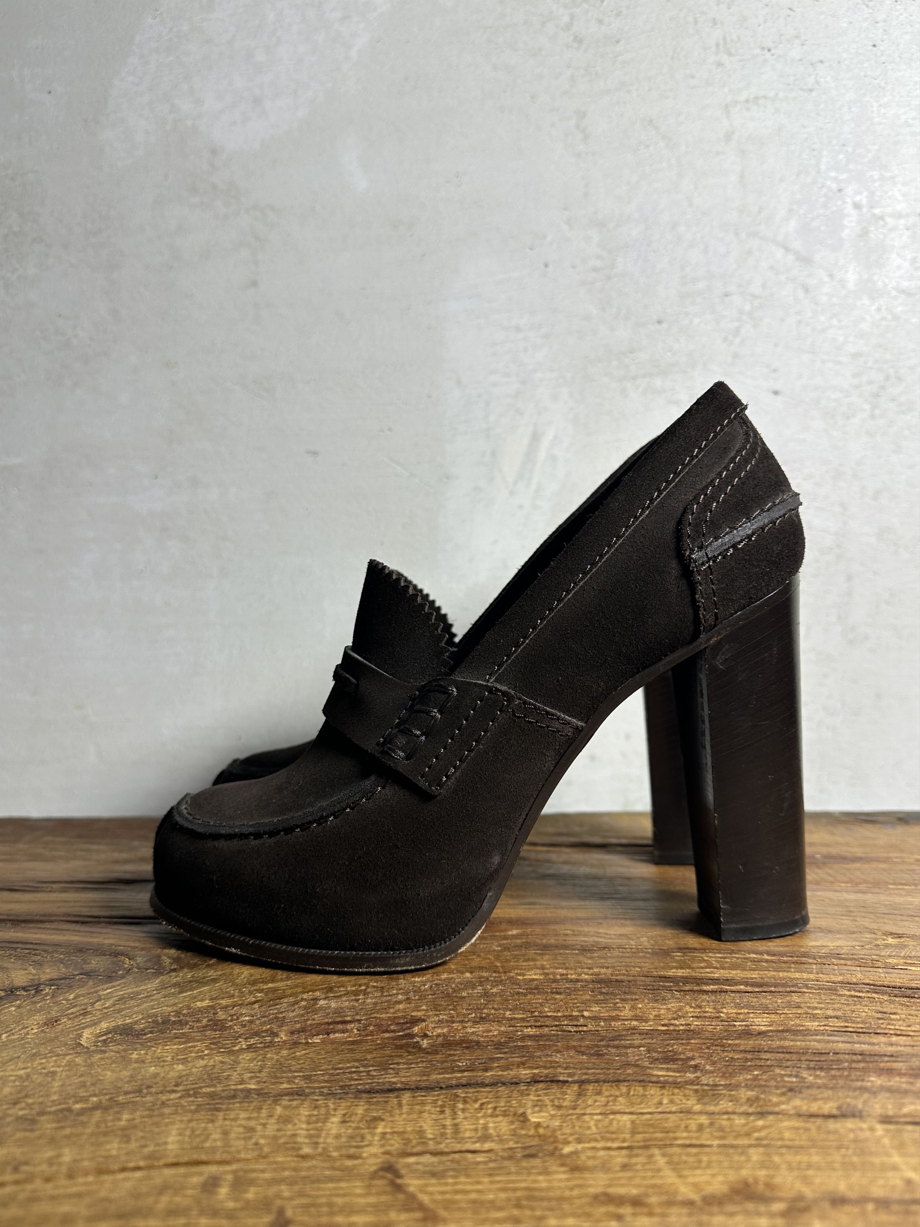 Celine Old Celine Suede Brown Heels Size US 9 / IT 39 - 2 Thumbnail