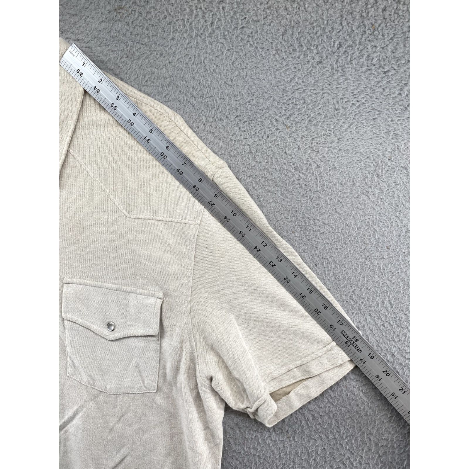 Calvin Klein Calvin Klein Jeans Short Sleeve Pearl Snap Down Shirt Men’s XL Beige Button-Up Casual Size US XL / EU 56 / 4 - 6 Thumbnail