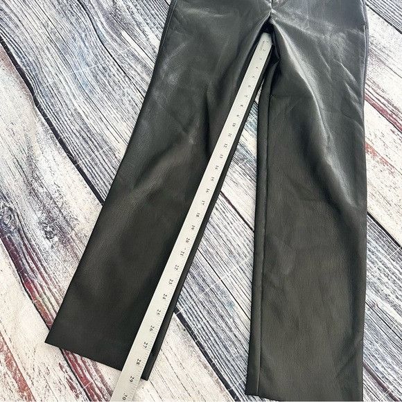Other Babaton Black Vegan Leather Straight Leg Pants Size 27" / US 4 / IT 40 - 10 Thumbnail