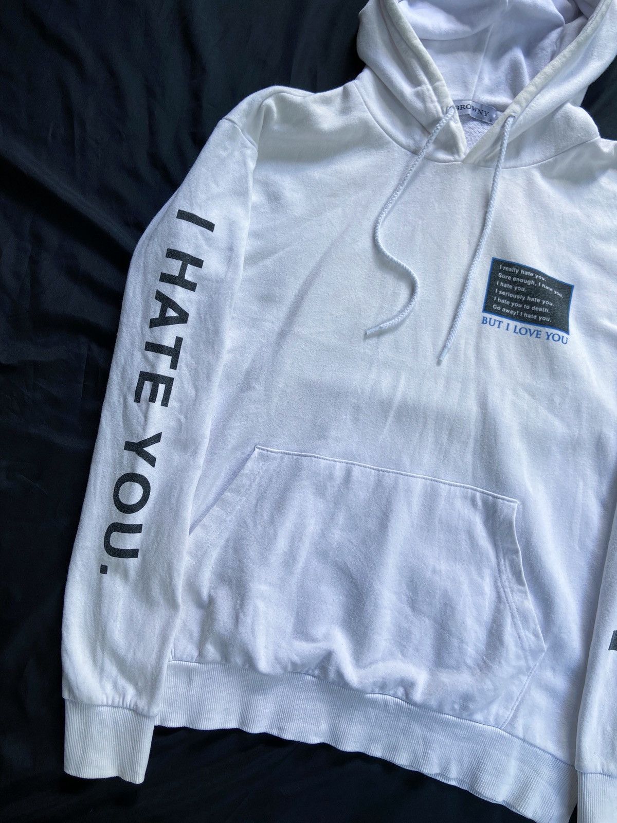 If Six Was Nine × Japanese Brand × Le Grande Bleu (L.G.B.) I HATE YOU BUT I LOVE YOU BROWNY HOODIE Size US M / EU 48-50 / 2 - 3 Thumbnail