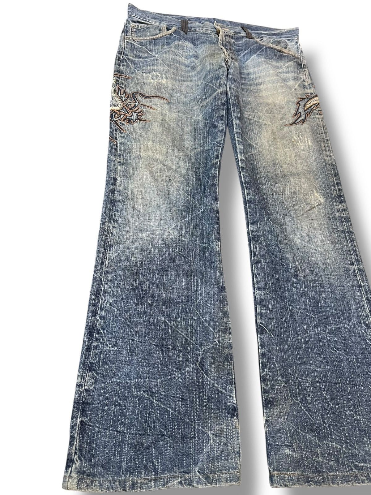 Japanese Brand Vintage Japanese Brand Embroidery Whiskers Denim Size US 34 / EU 50 - 3 Thumbnail