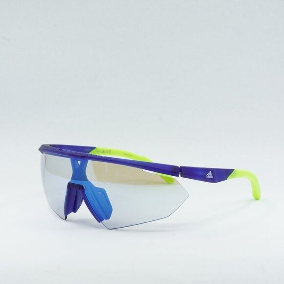 Adidas Adidas SP0015 91X Sunglasses Matte Blue Shield Frame, Blue Size ONE SIZE - 3 Thumbnail