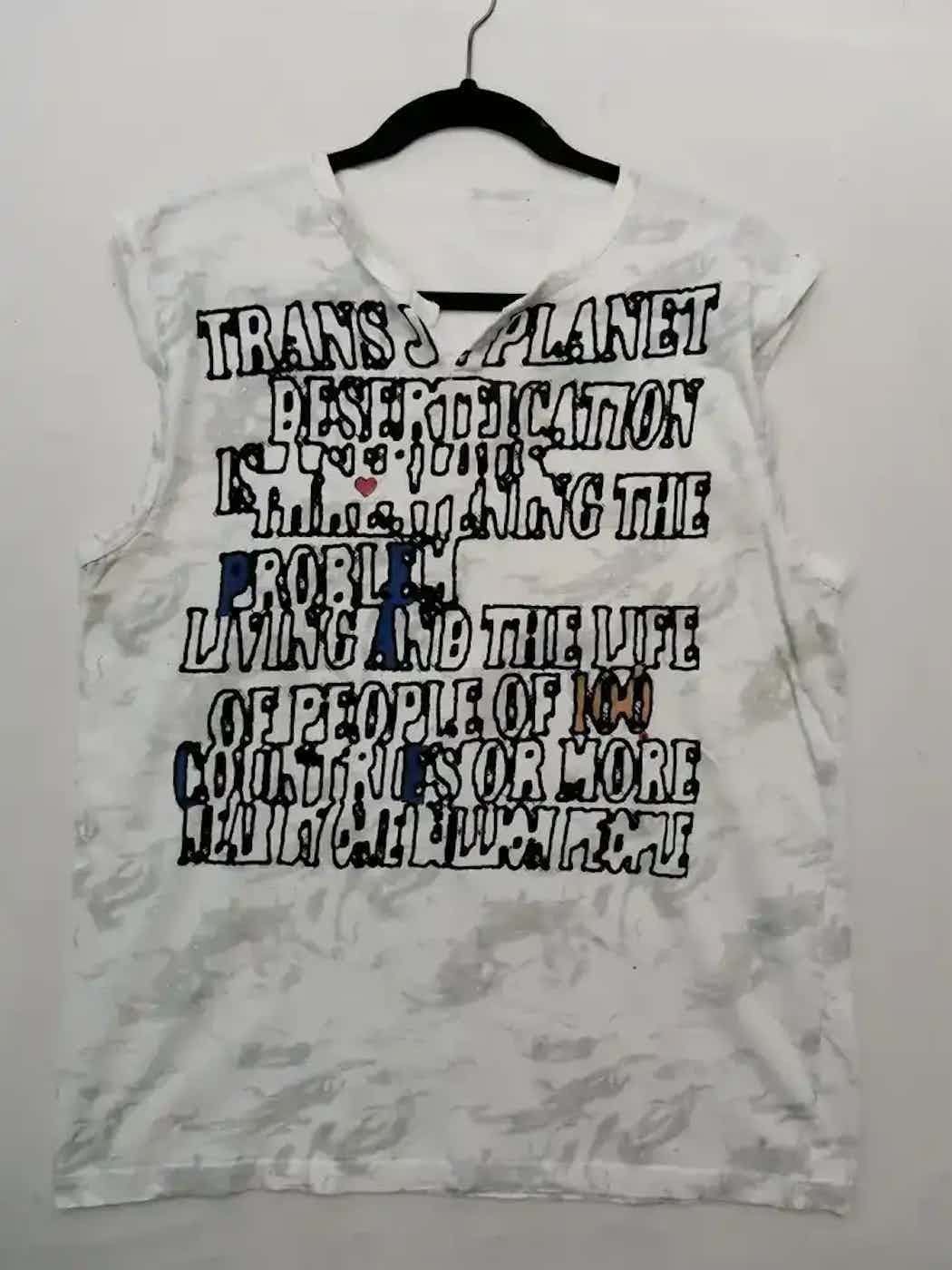 Vintage Vintage Full Print Writing Sleeveless Size US L / EU 52-54 / 3 - 1 Thumbnail