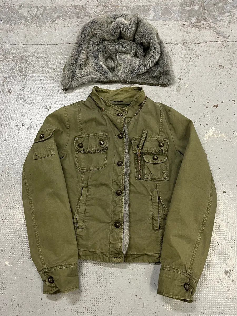 Daniele Alessandrini Daniele Alessandrini Multi-Pocket Khaki Hooded Jacket Size XS / US 0-2 / IT 36-38 - 2 Thumbnail