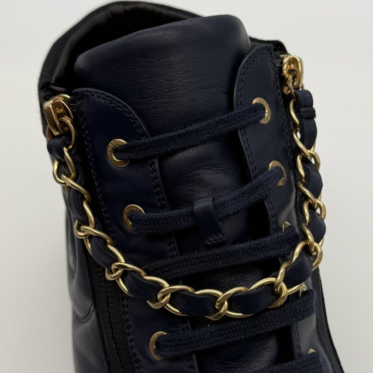 Chanel Chanel High-Top Sneakers in Navy Lamdskin Size US 11 / EU 44 - 15 Thumbnail