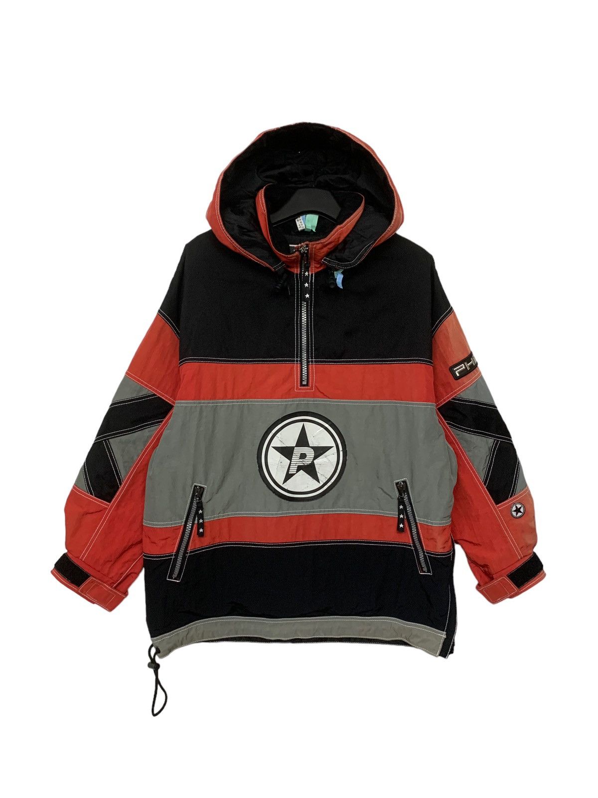 image of Vintage 90's Phenix Half Zipper Ski Jacket Hoodie in Red, Men's (Size Large)
