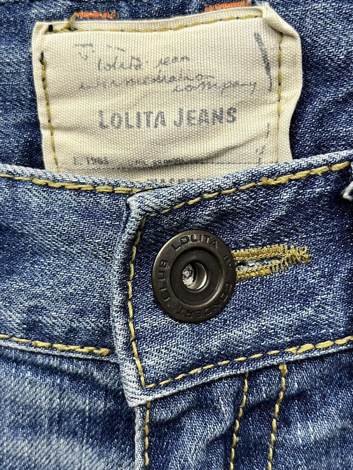 Lolita Jeans FYE🔥LOLITA Skull Embroidery Distressed Exotic Washed Denim Size US 29 - 14 Thumbnail